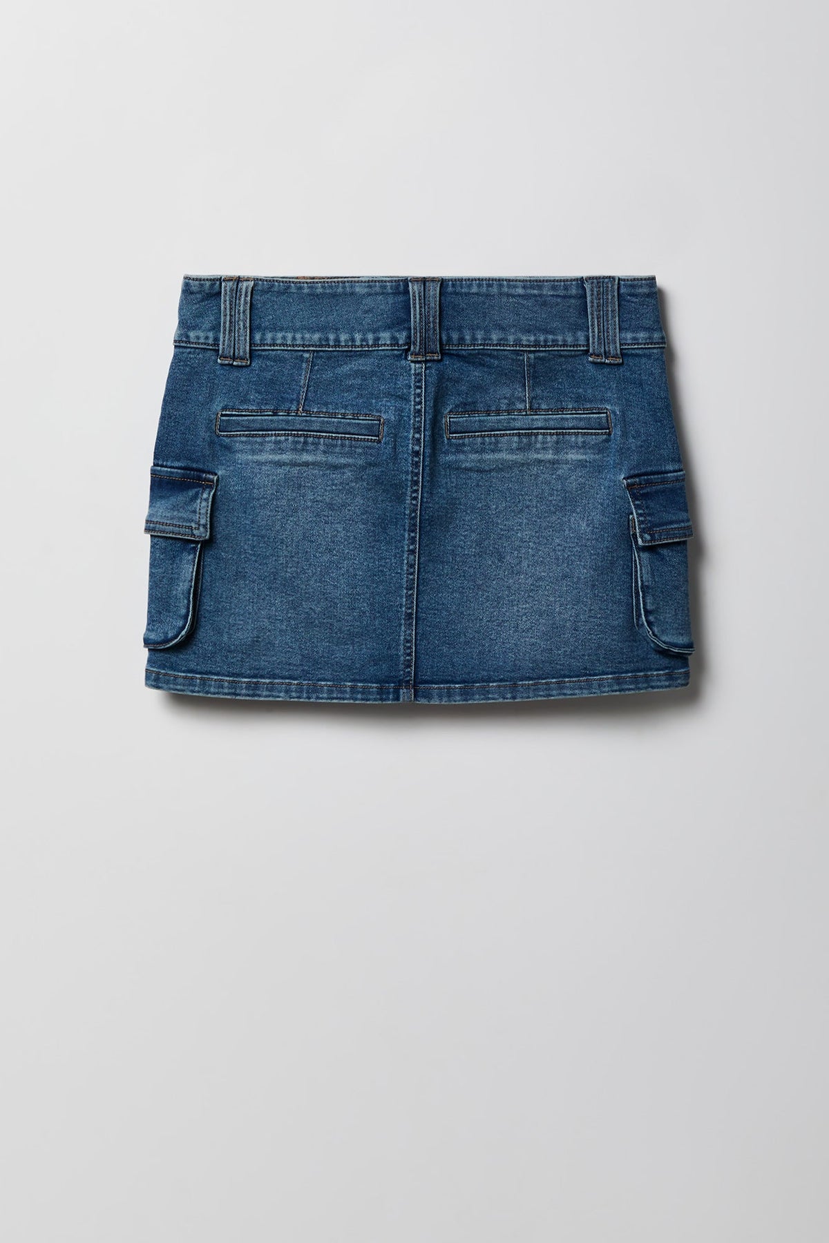 Denim Cargo Mini Skirt