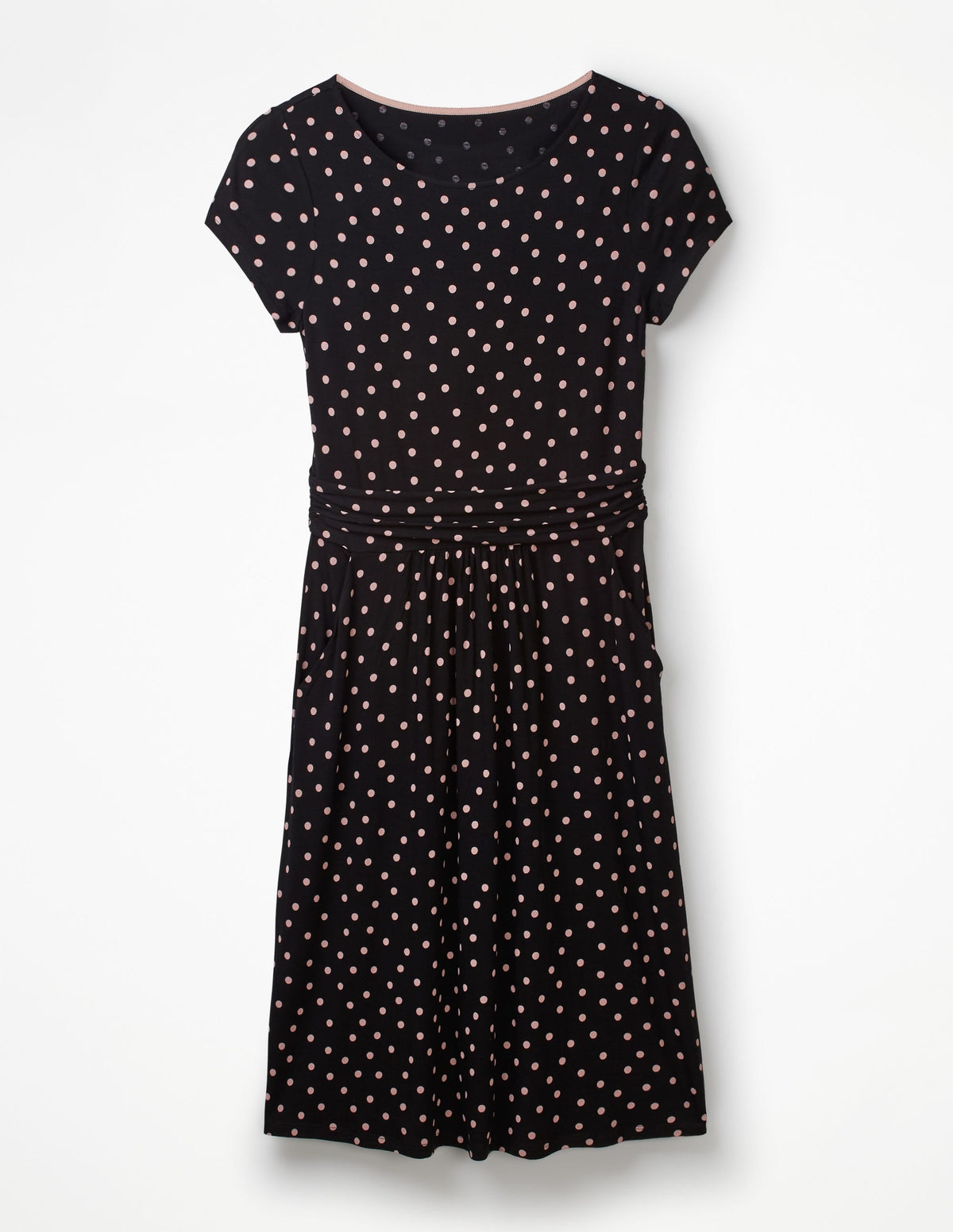 Amelie Jersey Dress-Black/ Chalky Pink Spot