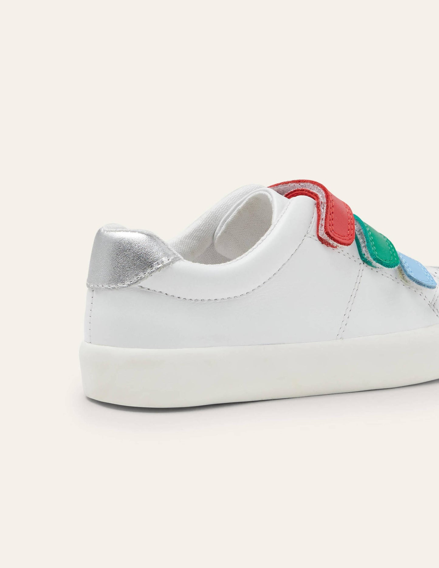 3 Strap Low Top Sneakers-White Rainbow