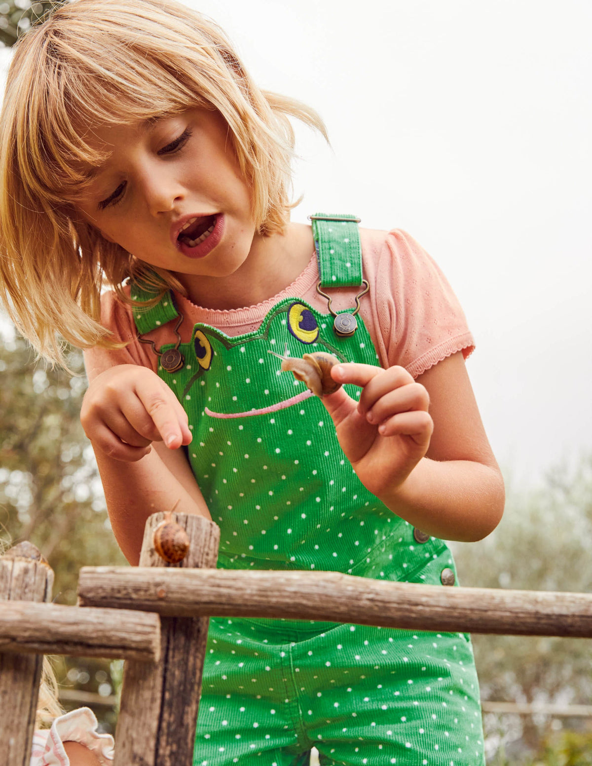 Animal Short Cord Overalls-Iguana Green Frog