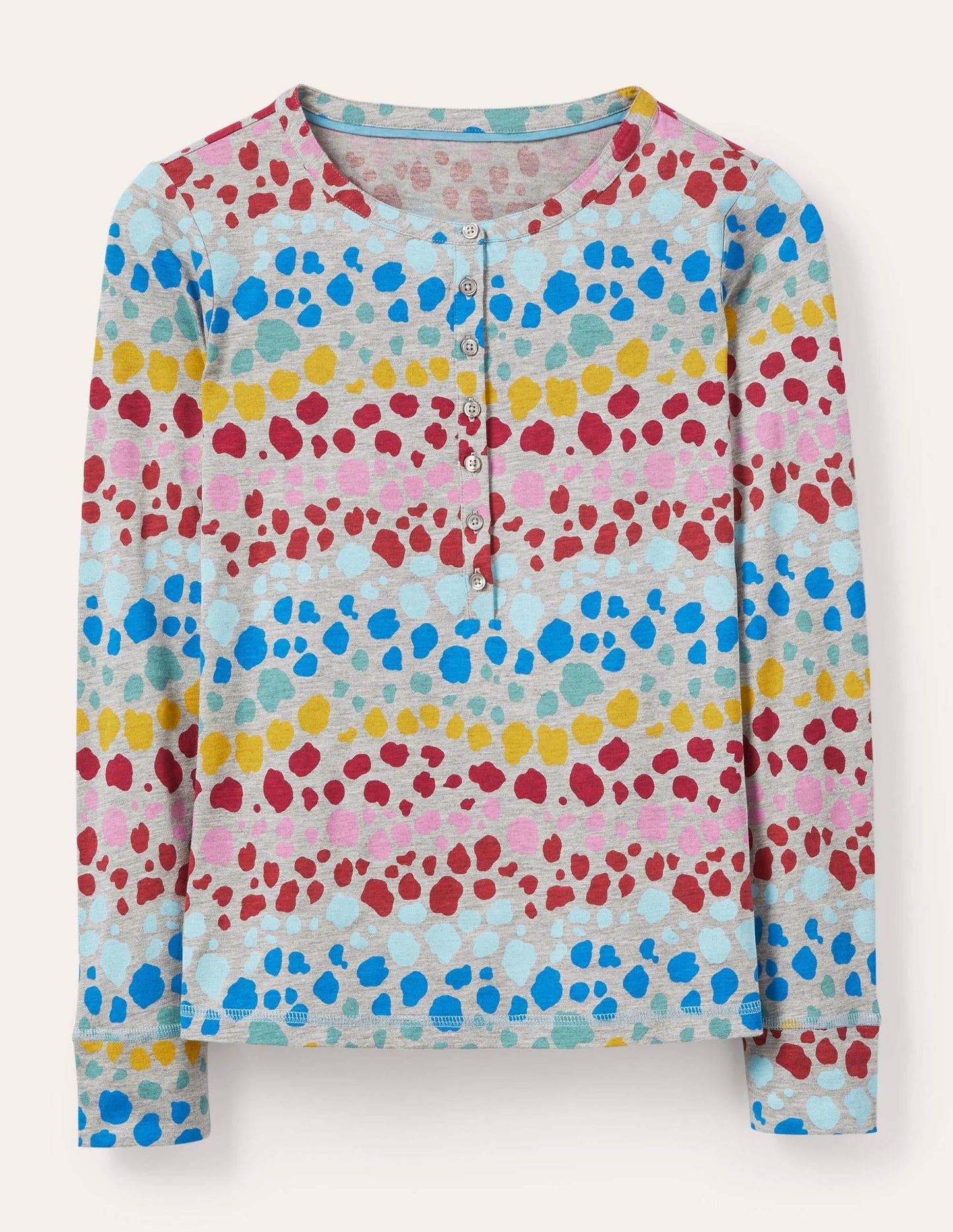 Alba Jersey Pajama Top-Multi Rainbow Leopard