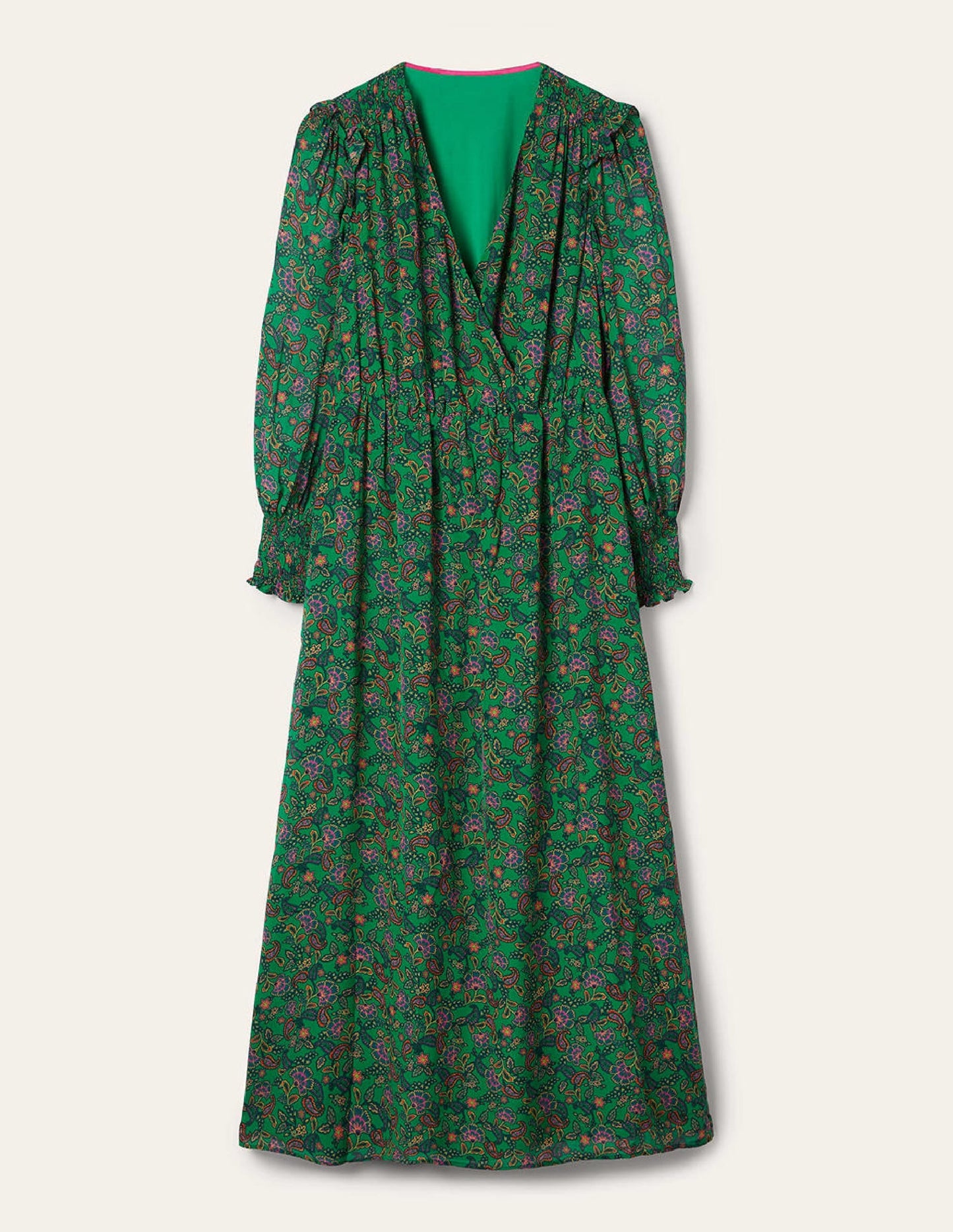 Becky Midi Wrap Dress-Highland Green, Exotic Floral