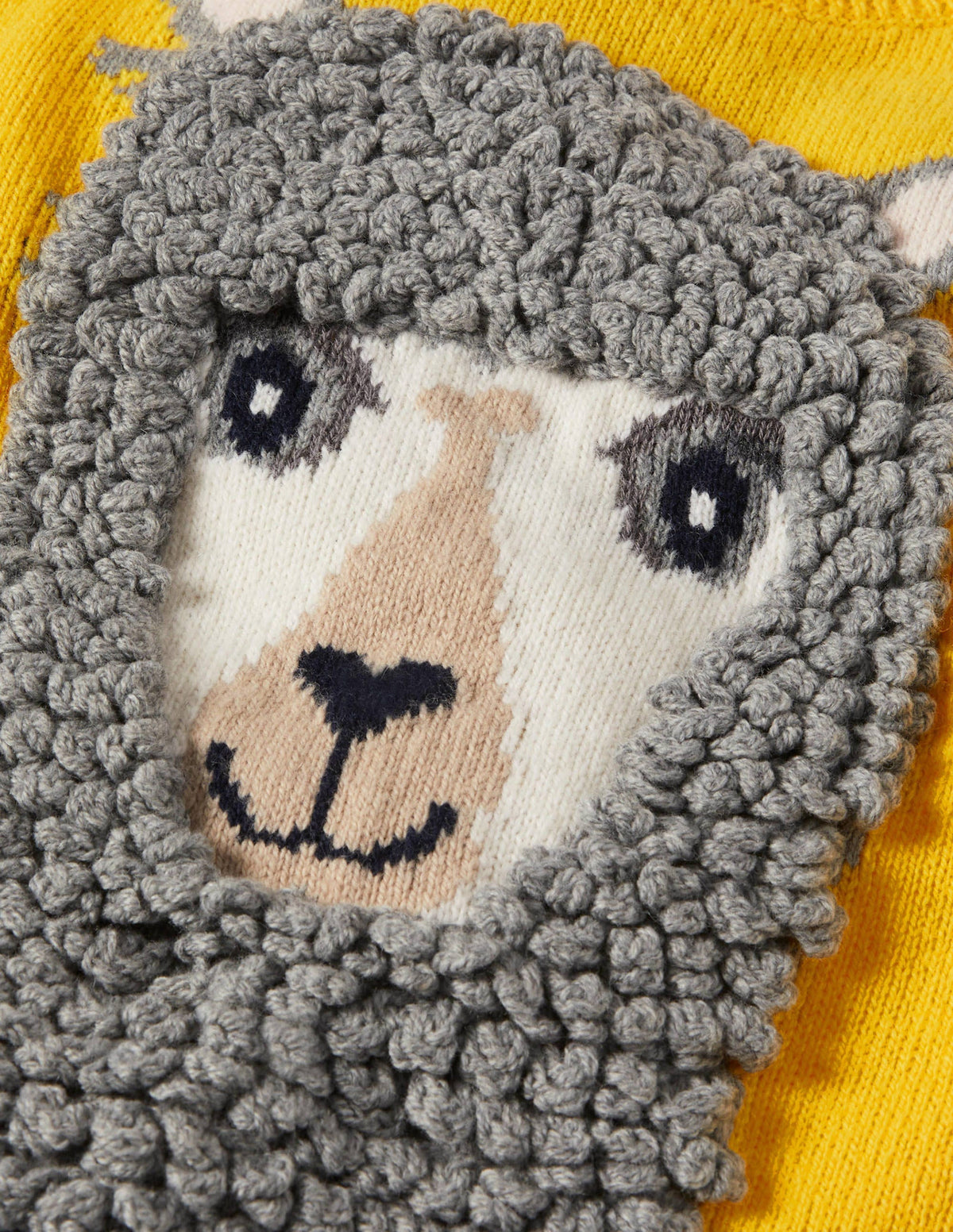 Animal Crew Neck Sweater-Sweetcorn Yellow Alpaca