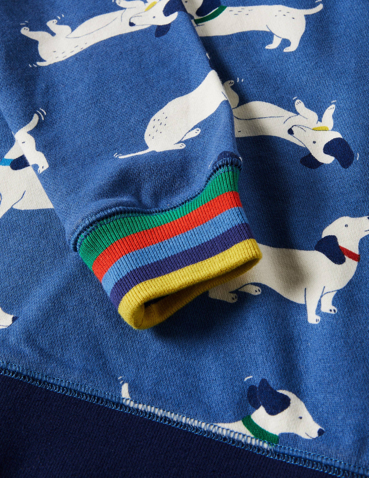 Appliqué Scene Sweatshirt-Venice Blue Sausage Dogs