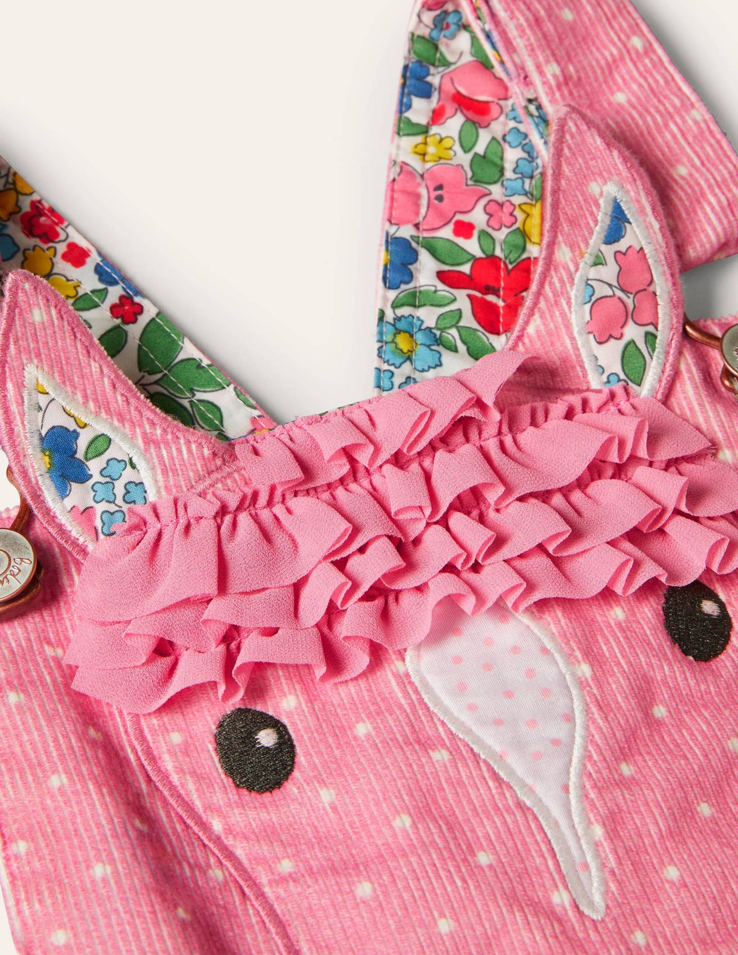 Appliqué Horse Overalls-Formica Pink