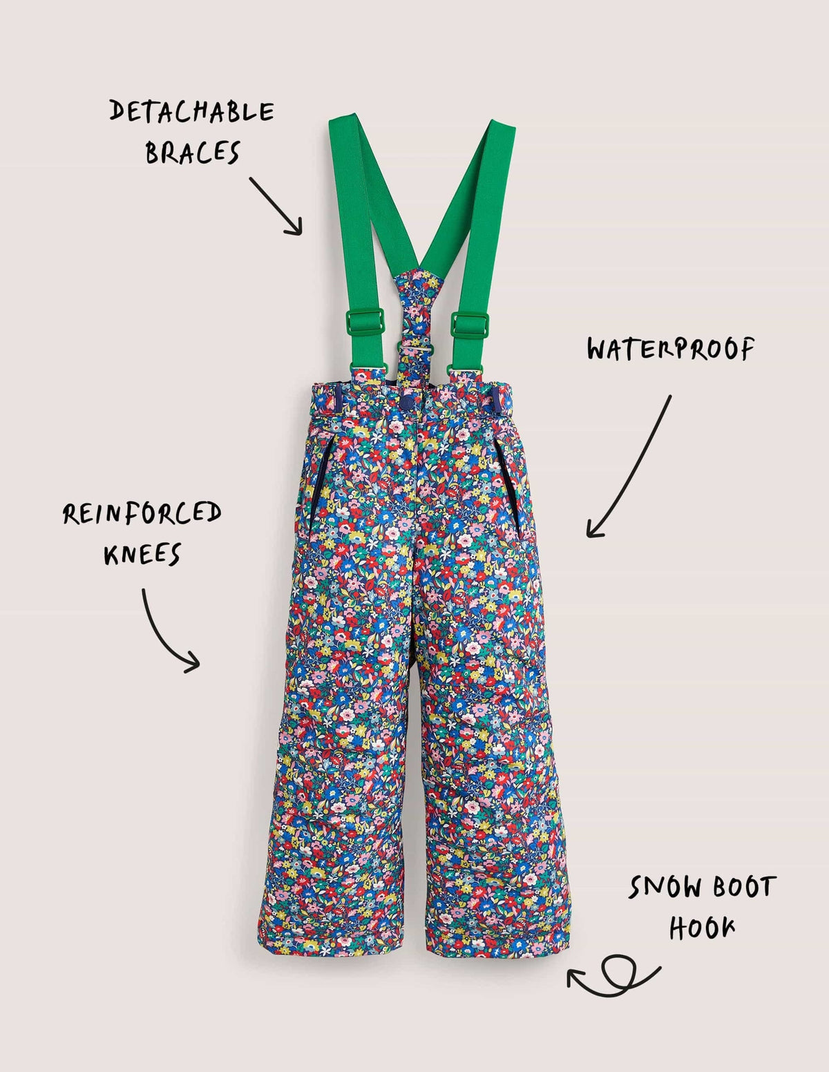 All-weather Waterproof Pants-Multi Patchwork Floral