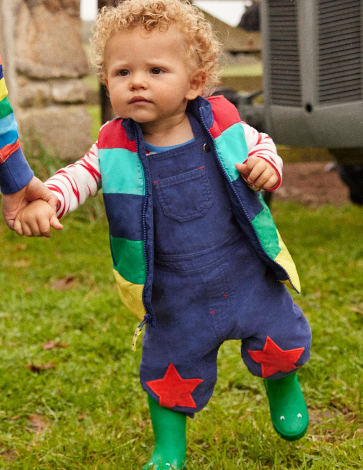 Applique Gilet-Multi Rainbow Farm Animals