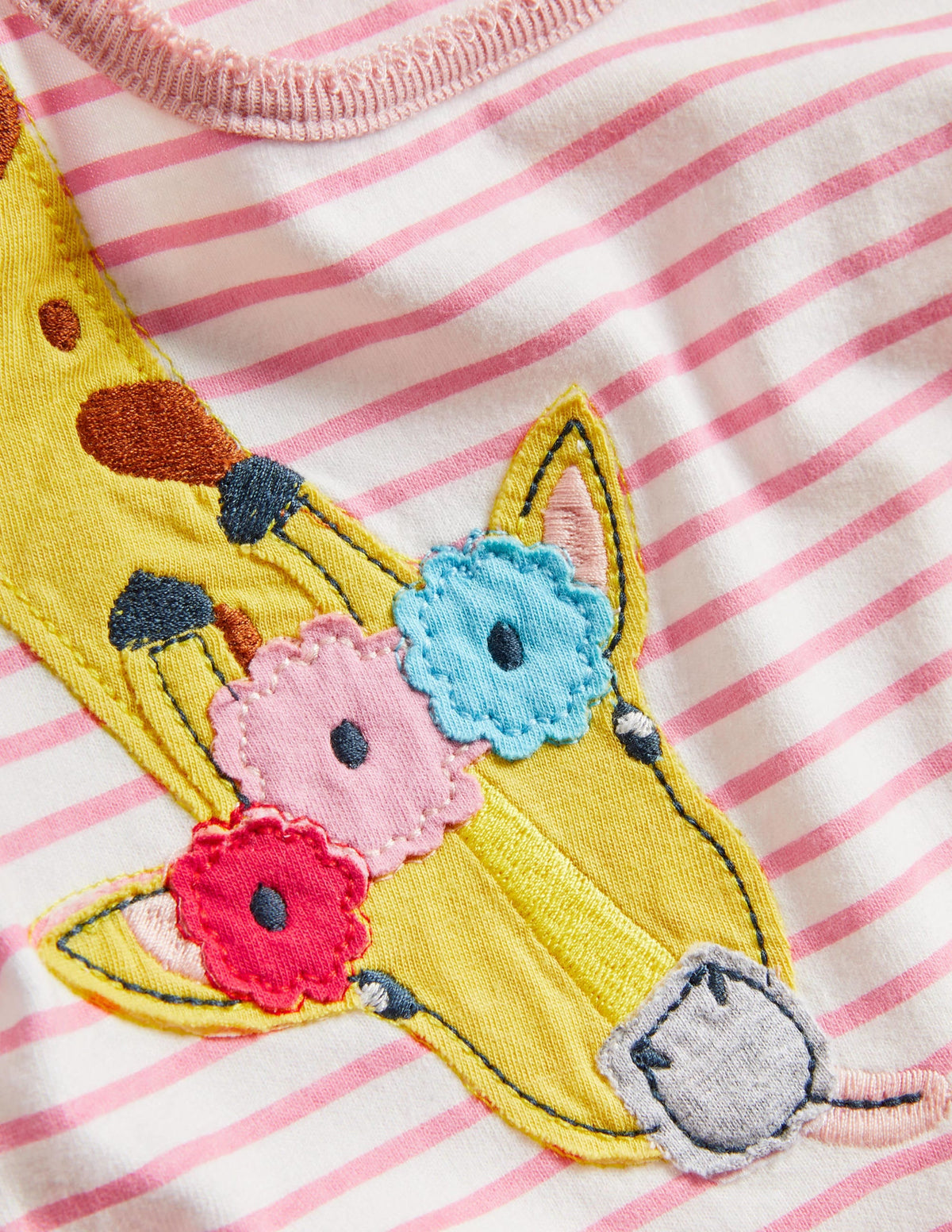 Appliqué Jersey Romper-Rainbow Animals