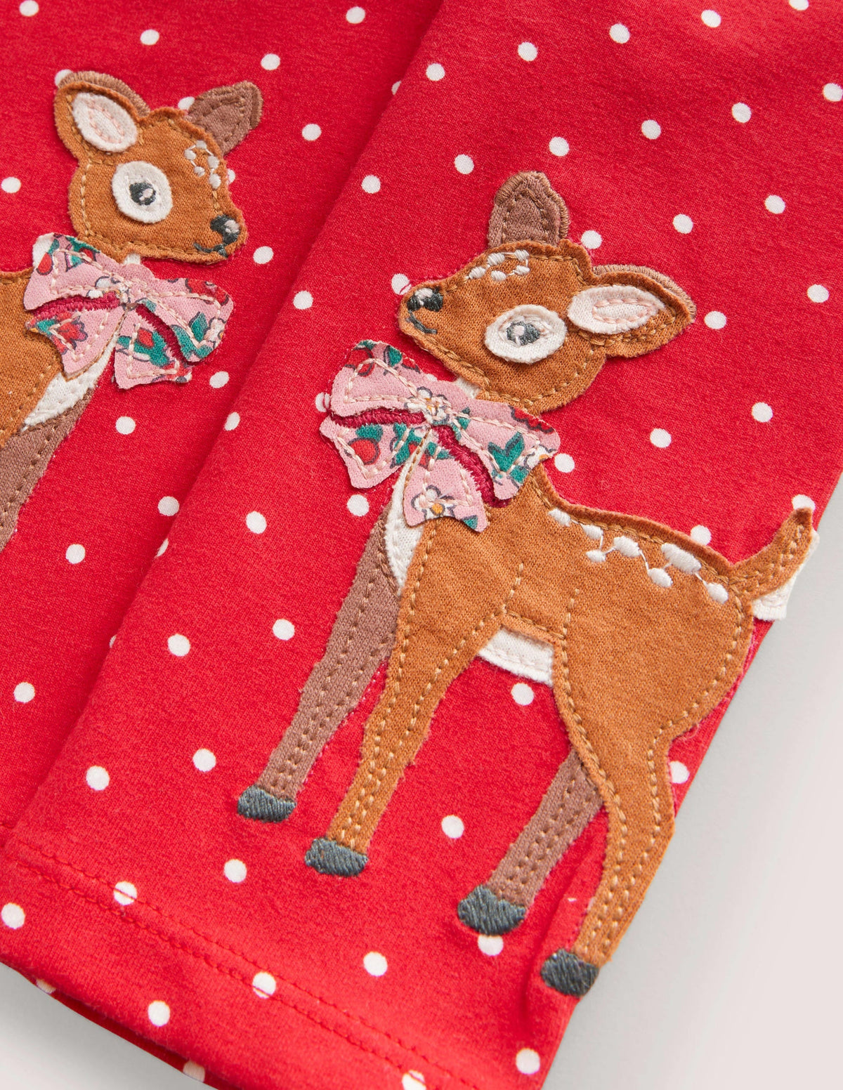 Appliqué Leggings-Rockabilly Red Deers