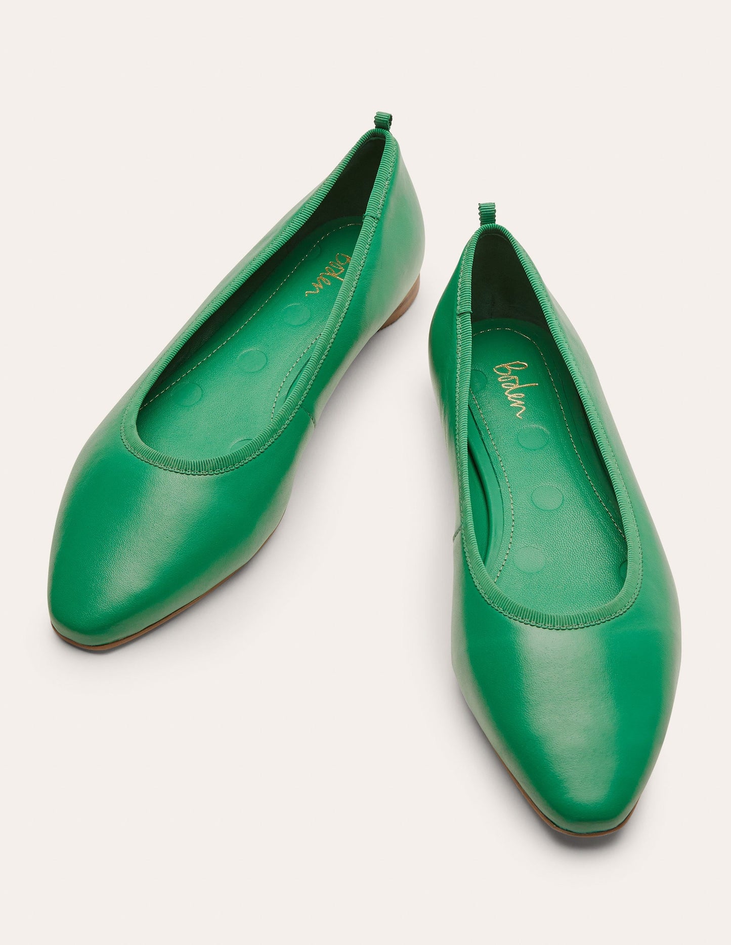 Almond Toe Ballerinas-Irish Green