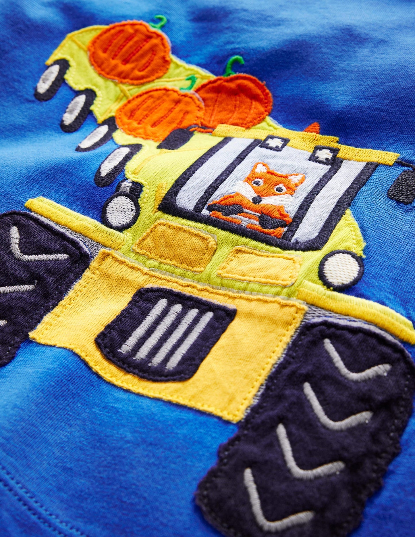 Appliqué Mock Sleeve T-Shirt-Delft Blue