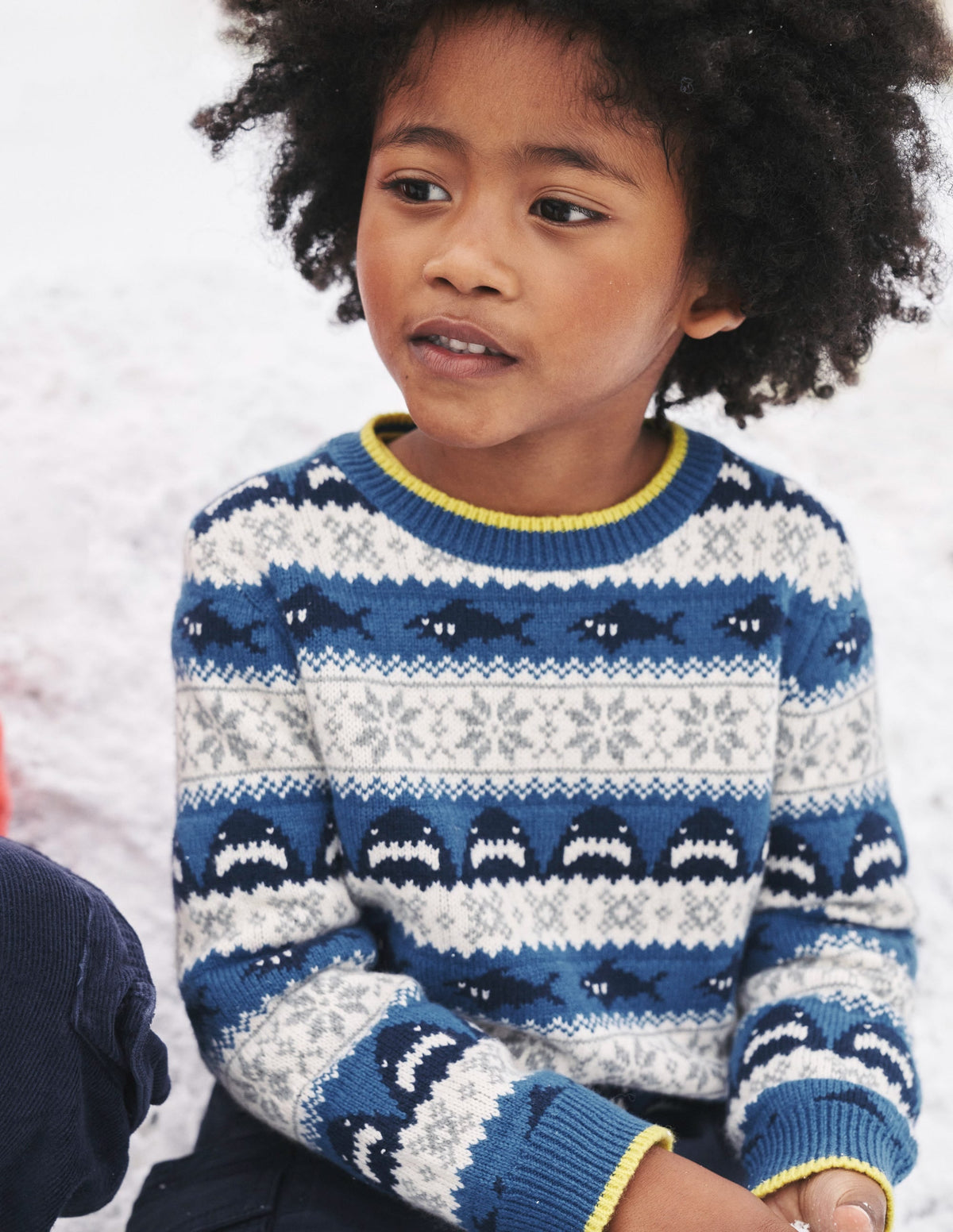 All Over Fair Isle Sweater-Dark Cobalt Sharks