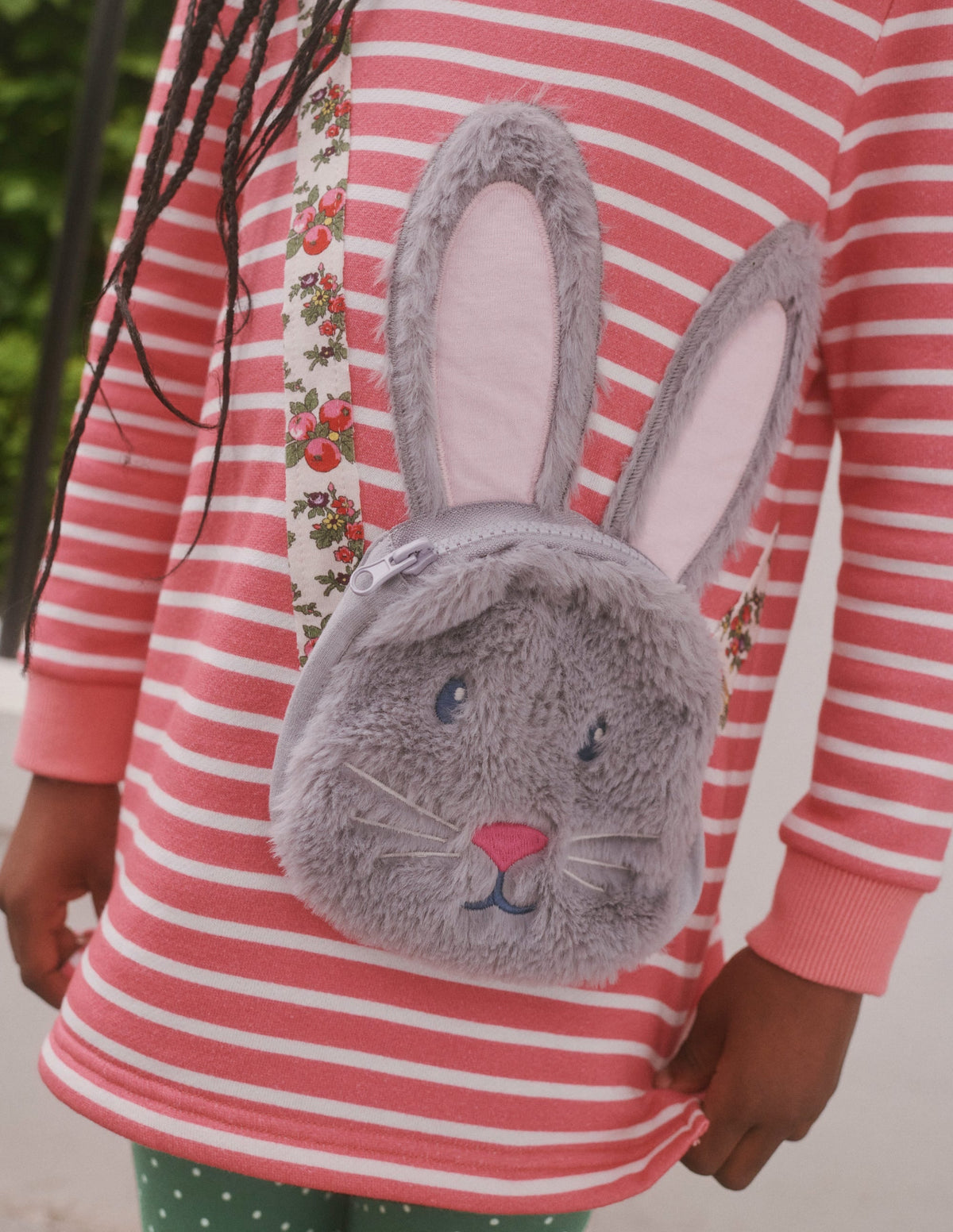 Appliqué Pocket Tunic-Cosmos Pink/Ivory Stripe