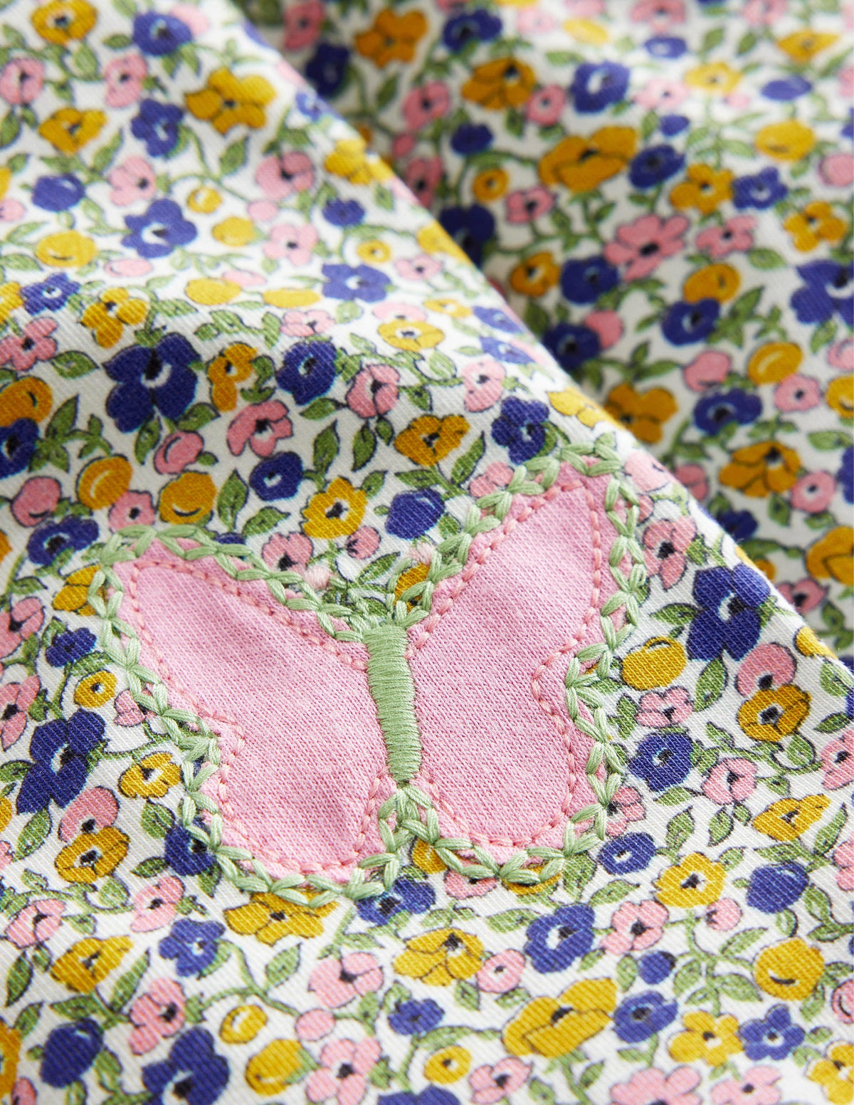 Appliqué Leggings-Multi Floral Butterfly