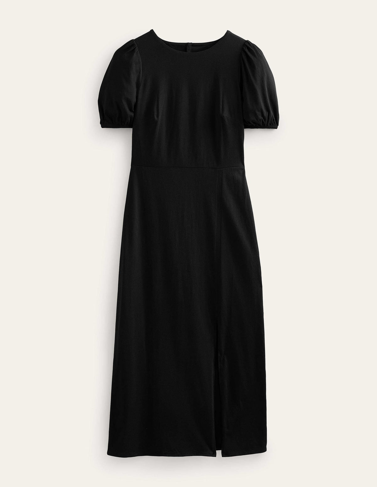 Back Detail Jersey Midi Dress-Black
