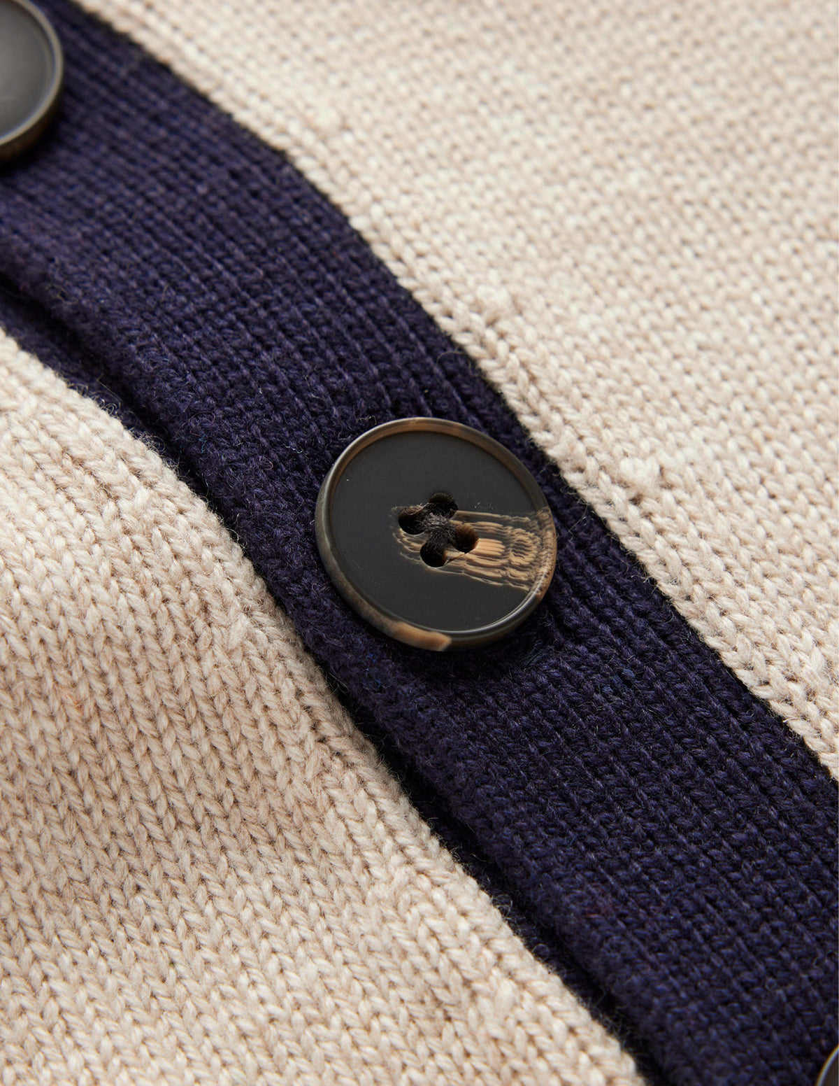 Alma Contrast Trim Sweater-Chinchilla Melange, Navy