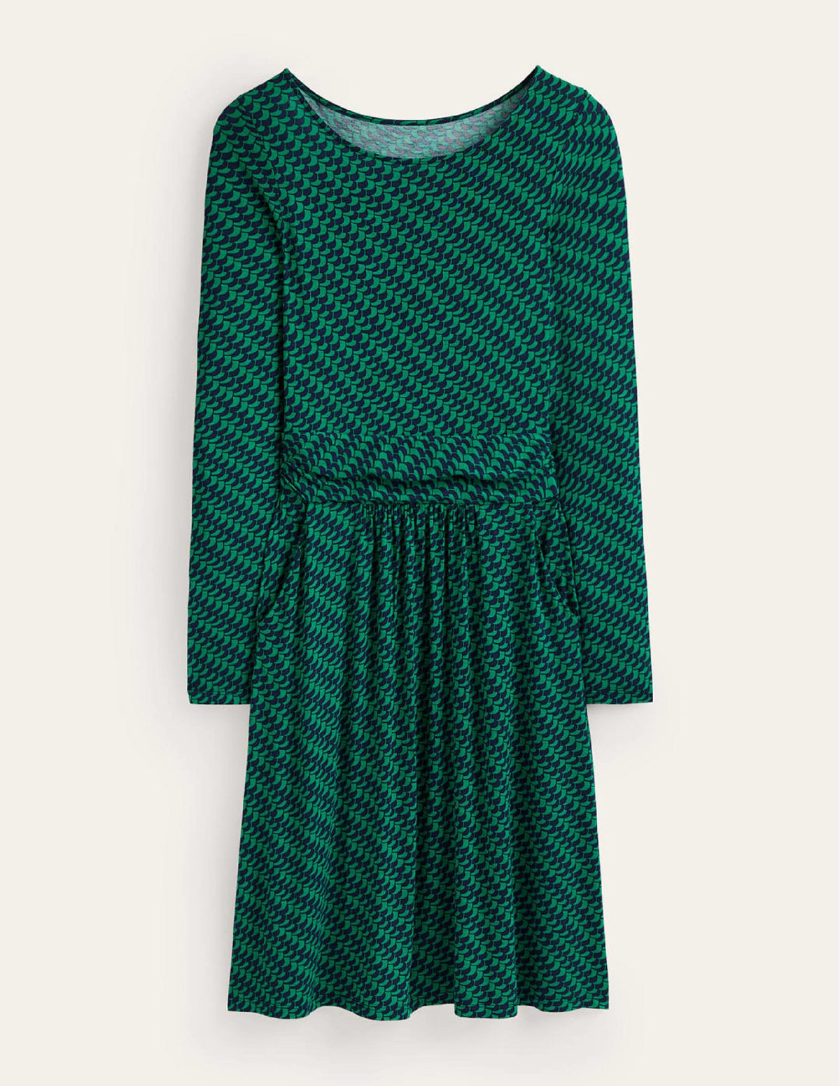 Abigail Jersey Dress-Veridian Green, Geo Fall