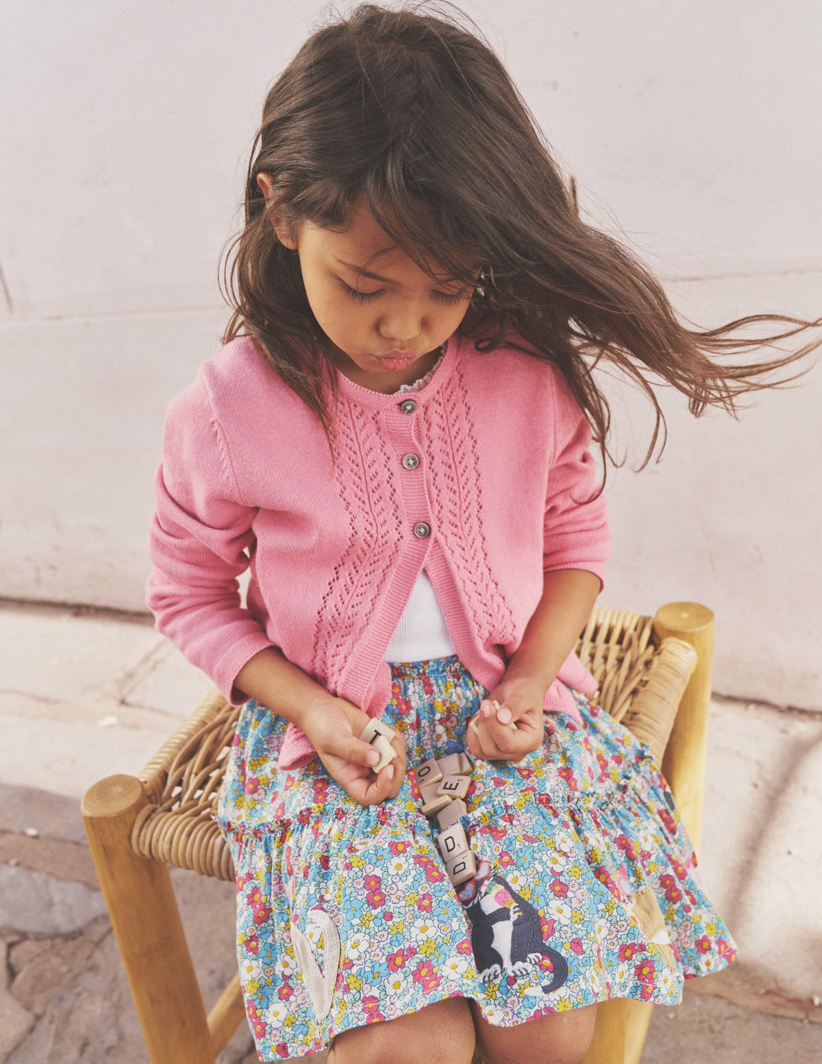 Appliqué Skirt-Festival Pink Nautical Cats