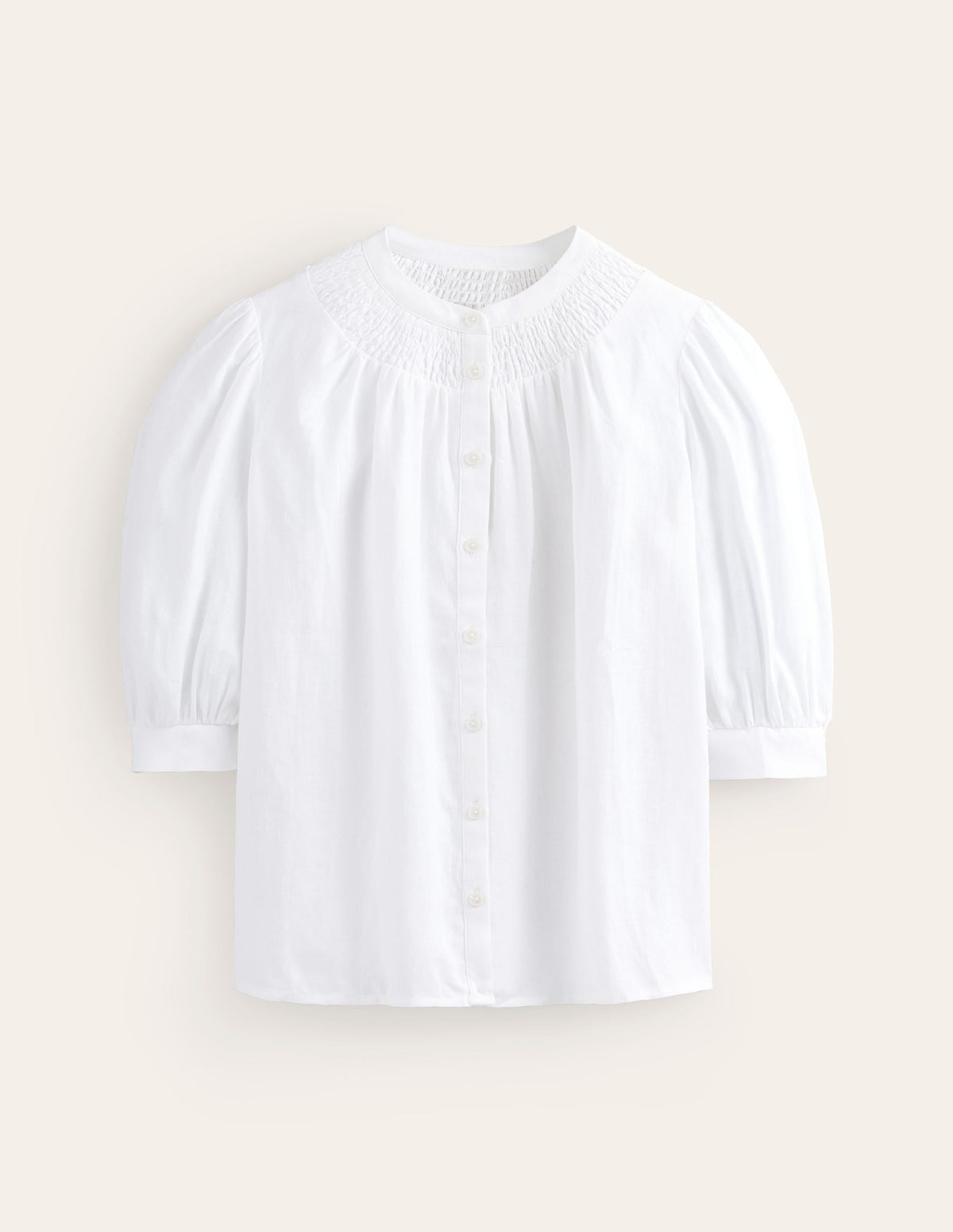 Ada Linen Top-White