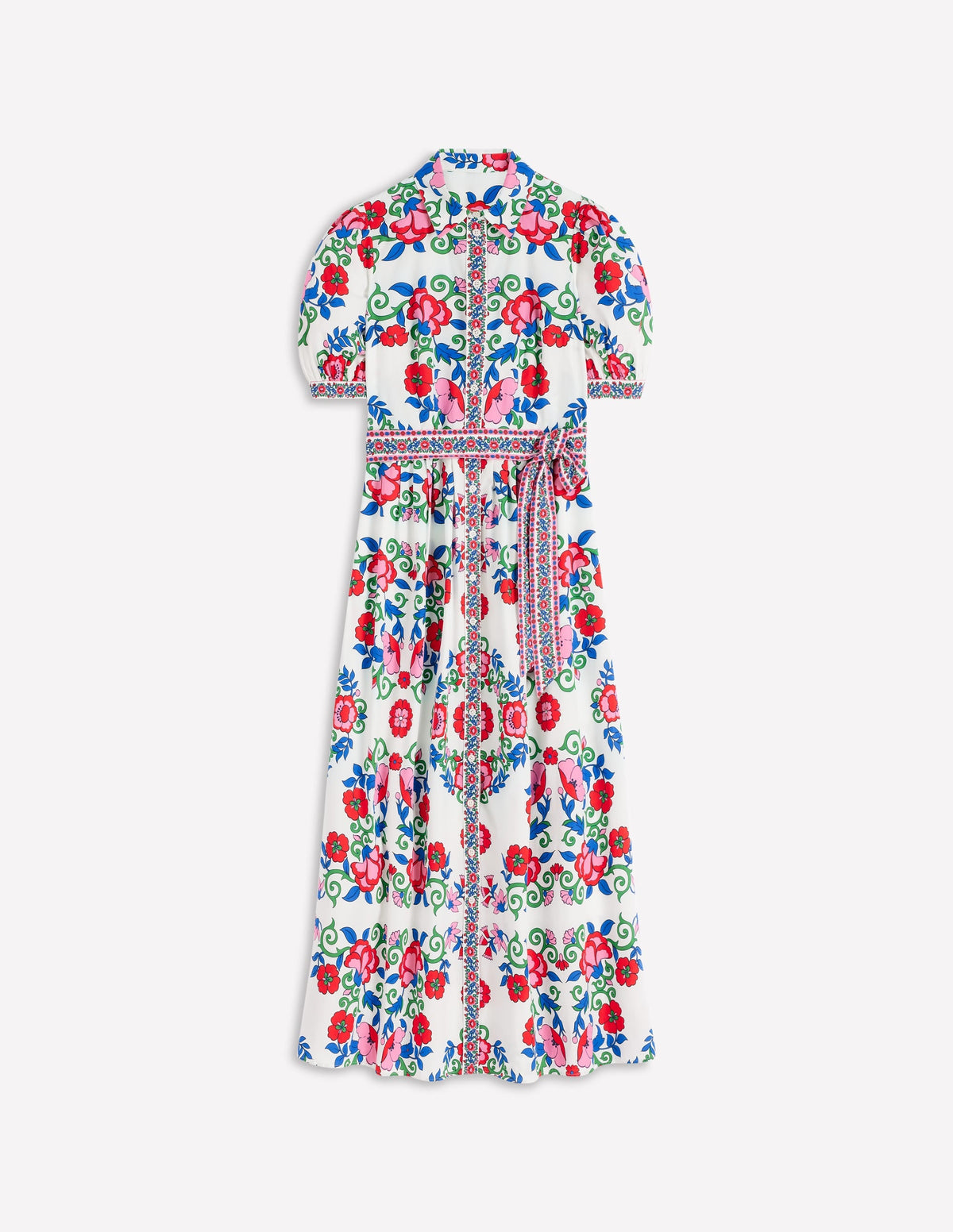 Alexa Maxi Shirt Dress-Multi, Ornamental Lattice