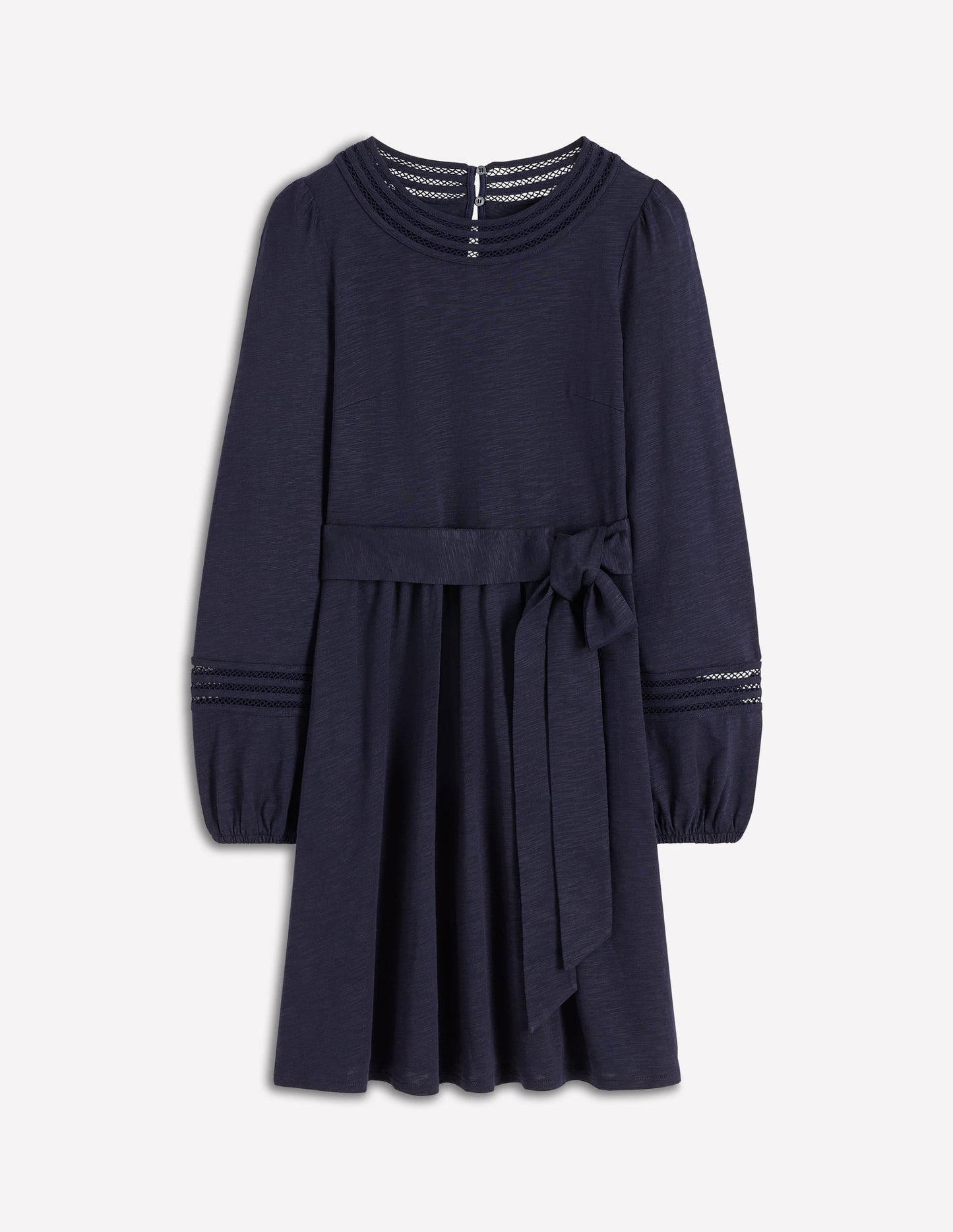 Athina Trim Insert Short Dress-Navy