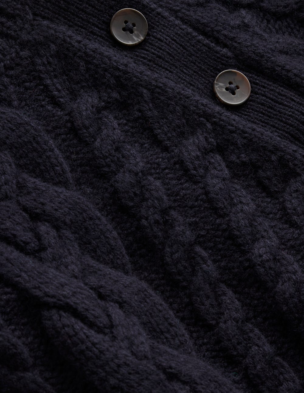 Amara Merino Cable Sweater-Navy