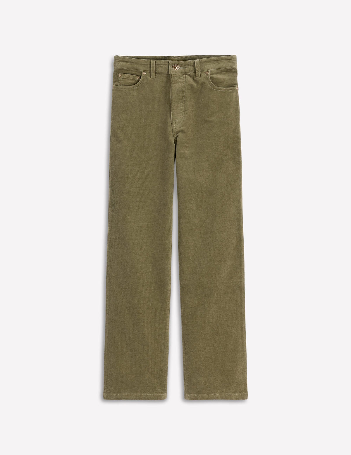 5-Pocket Cord Column Jeans-Green