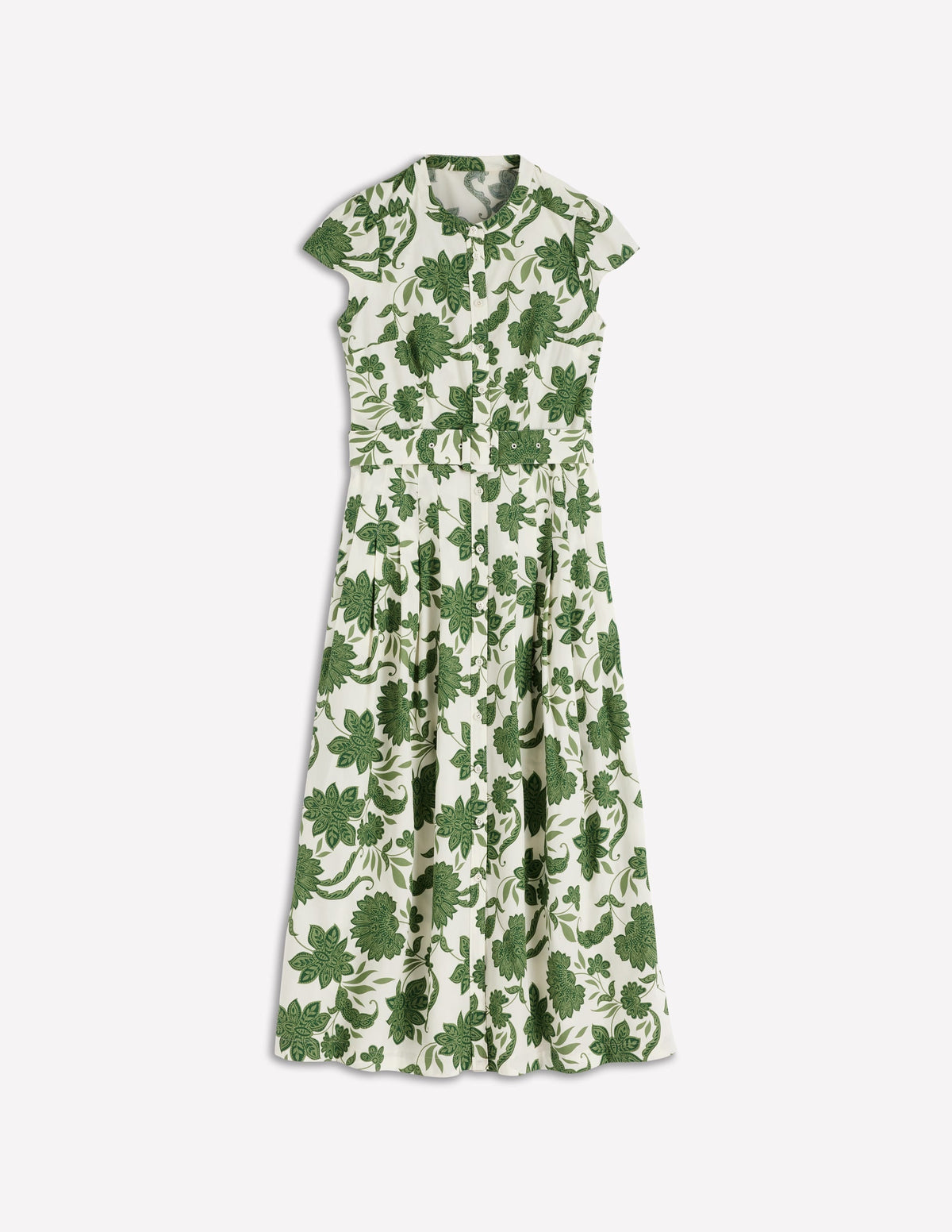 Arabella Cotton Maxi Dress-Green Elegant Blossom