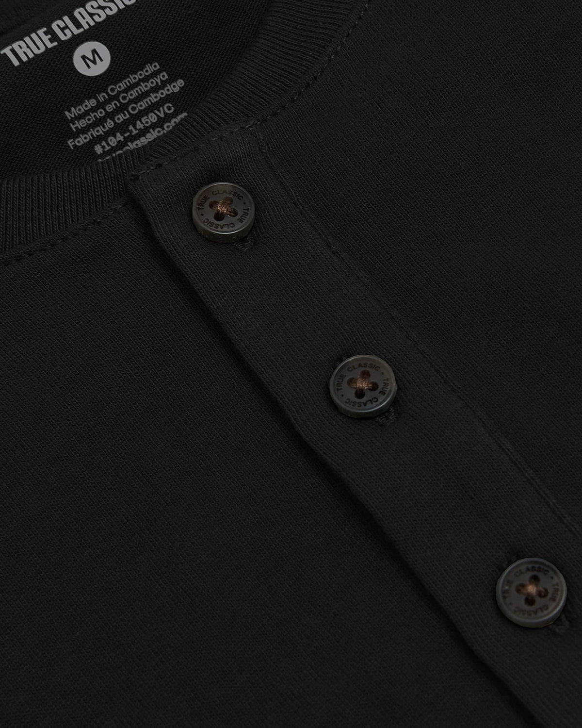 All Black Heavyweight Curved Hem Henley 3-Pack