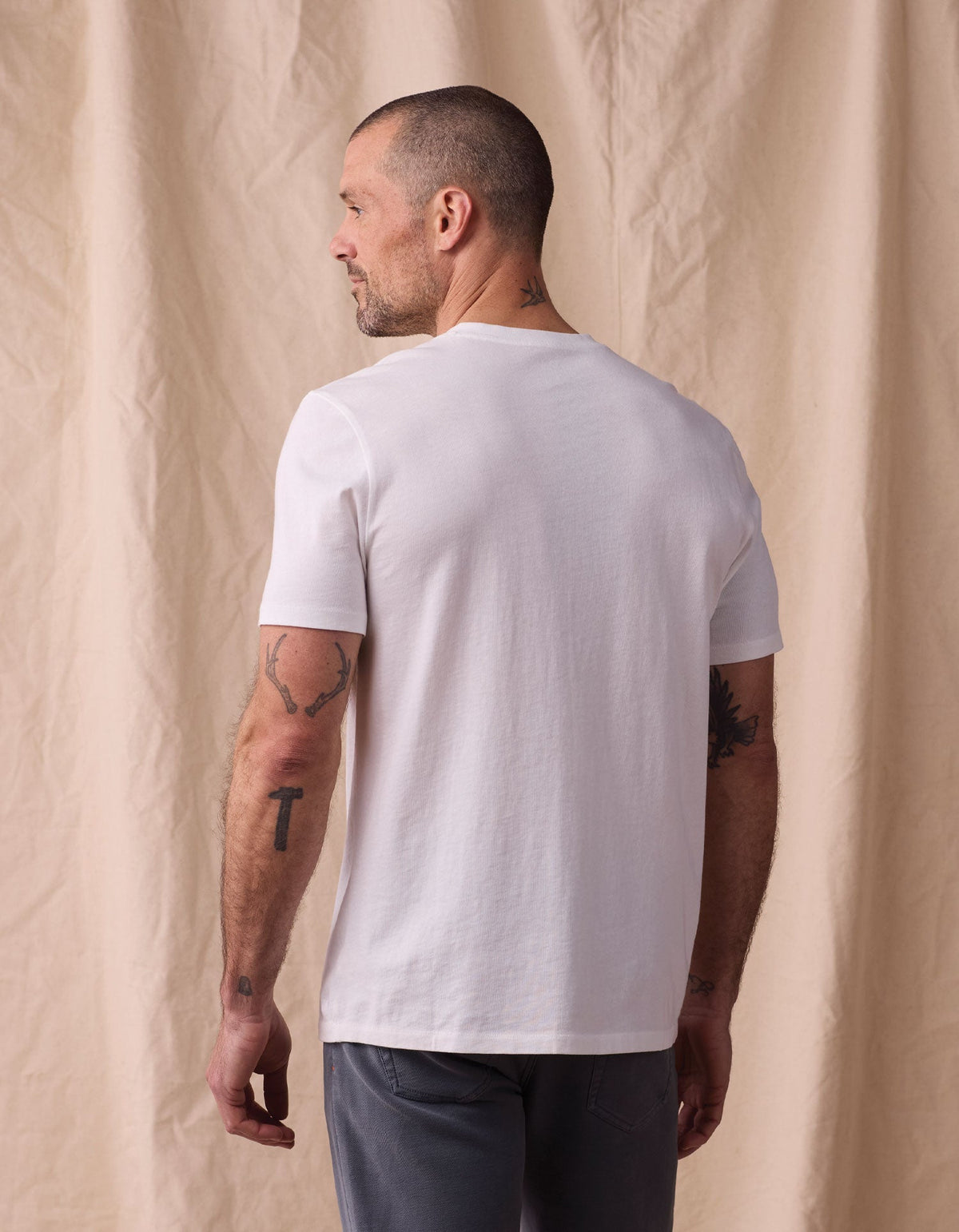 Normal Jersey Henley in White