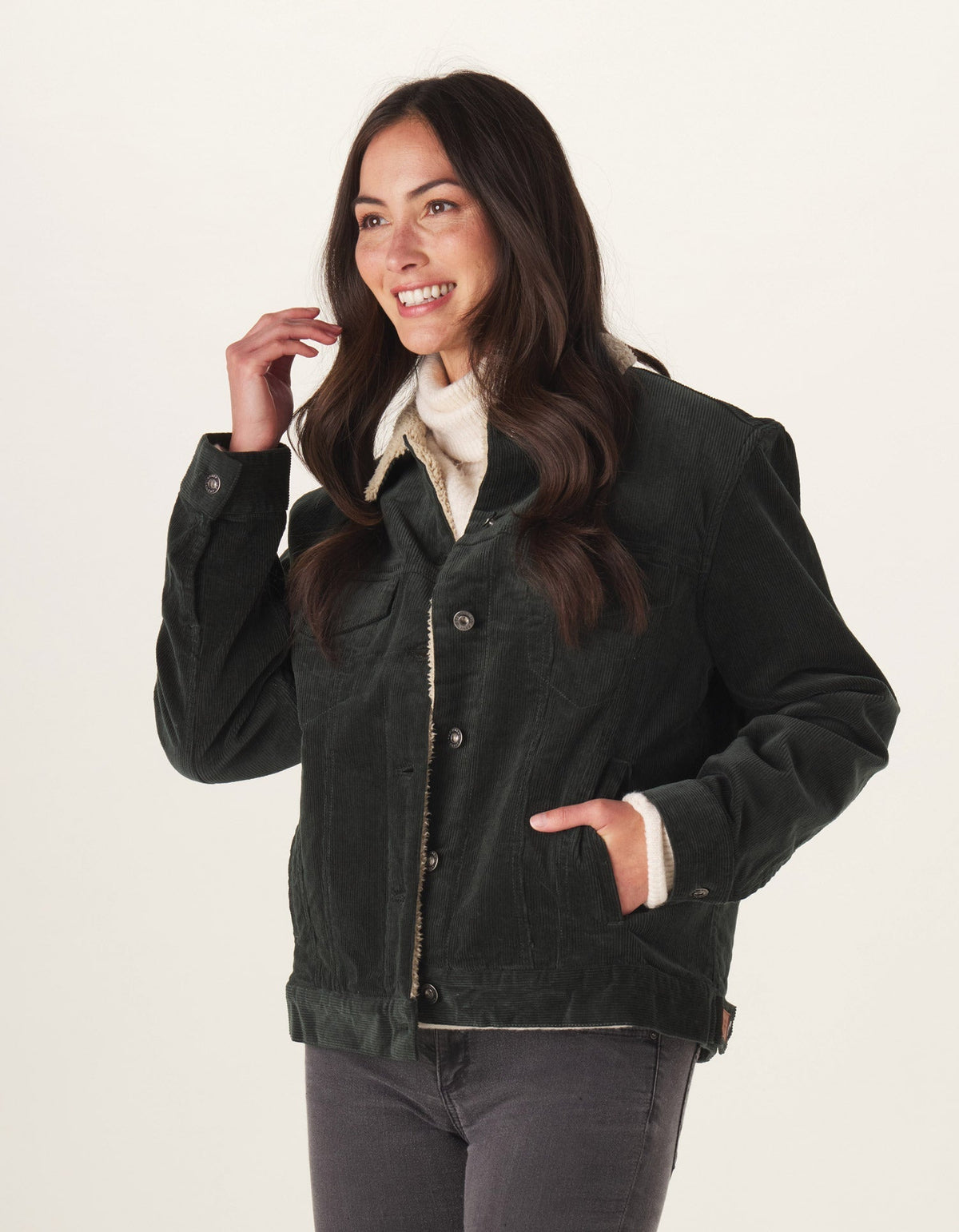 Sherpa Collar Cord Trucker