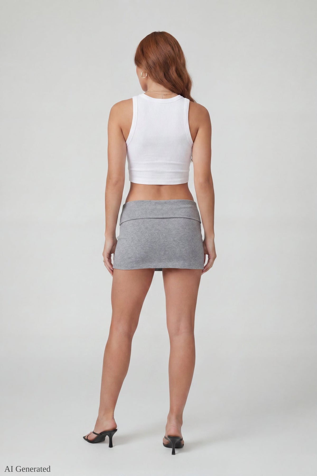 Graphic Drawstring Mini Skirt