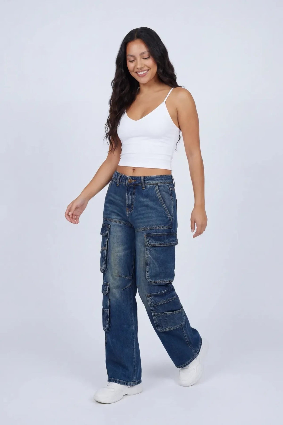 Low Rise Wide Leg Cargo Jean