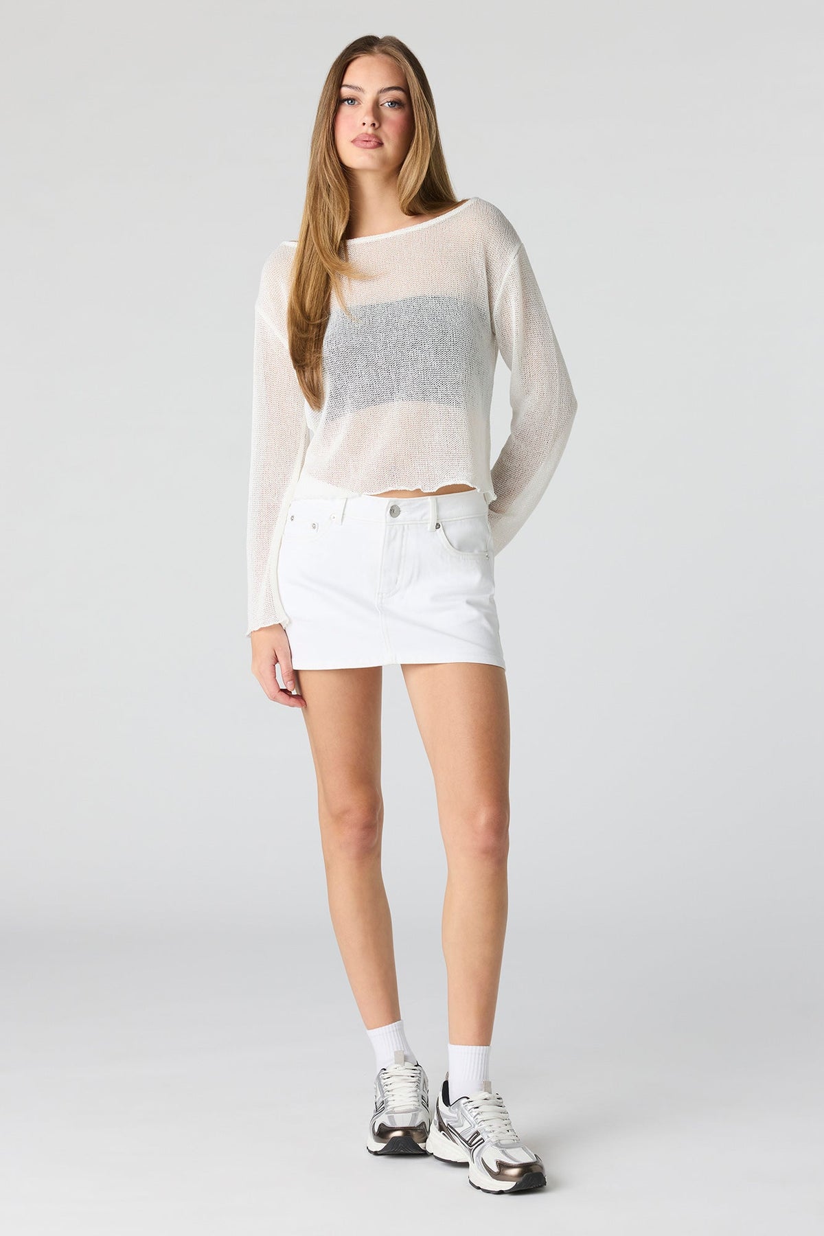 Denim Low Rise Micro Mini Skort