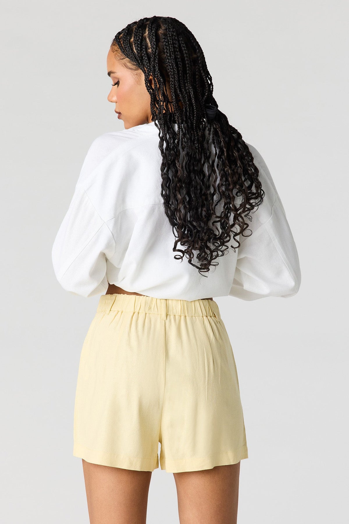 Linen-Blend Tailored Short