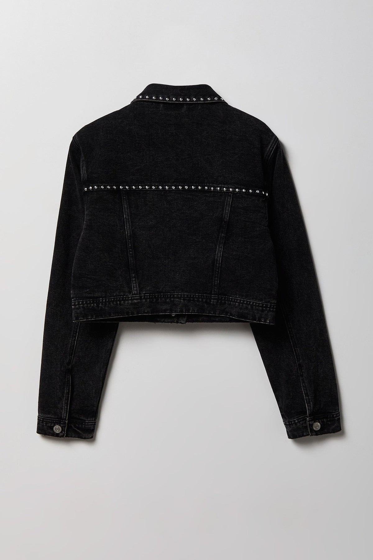 Studded Cropped Denim Jacket
