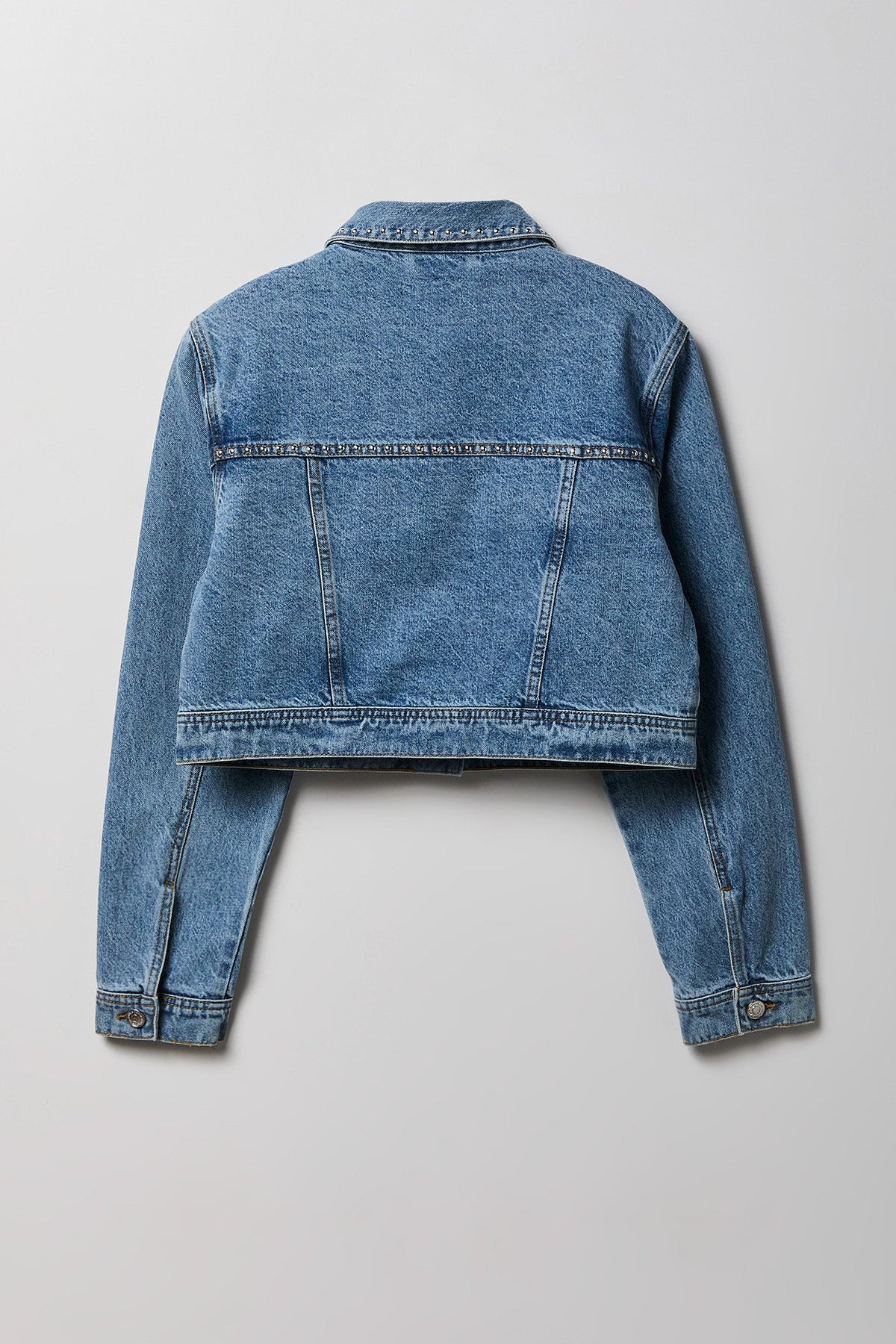 Studded Cropped Denim Jacket