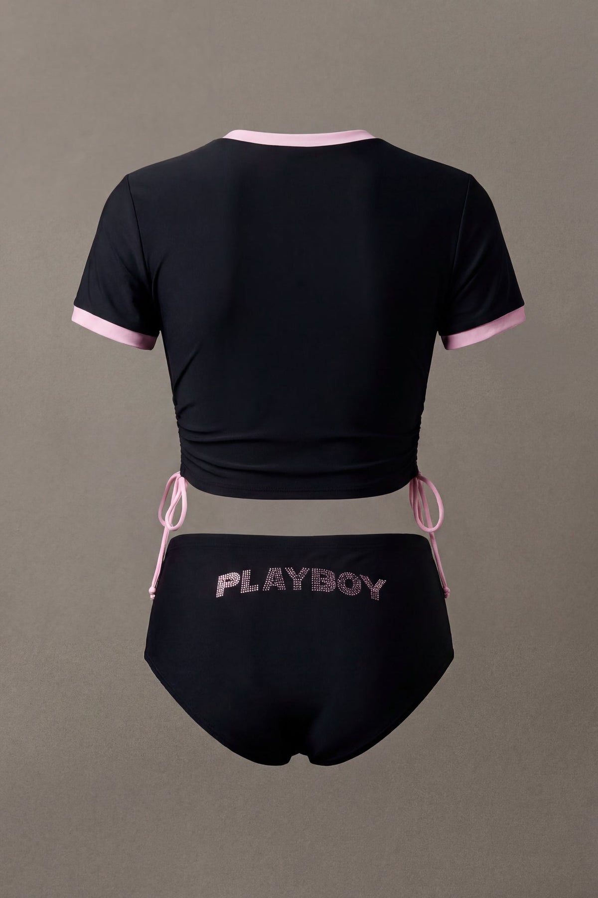 Playboy Rhinestone Ruched Swim Top