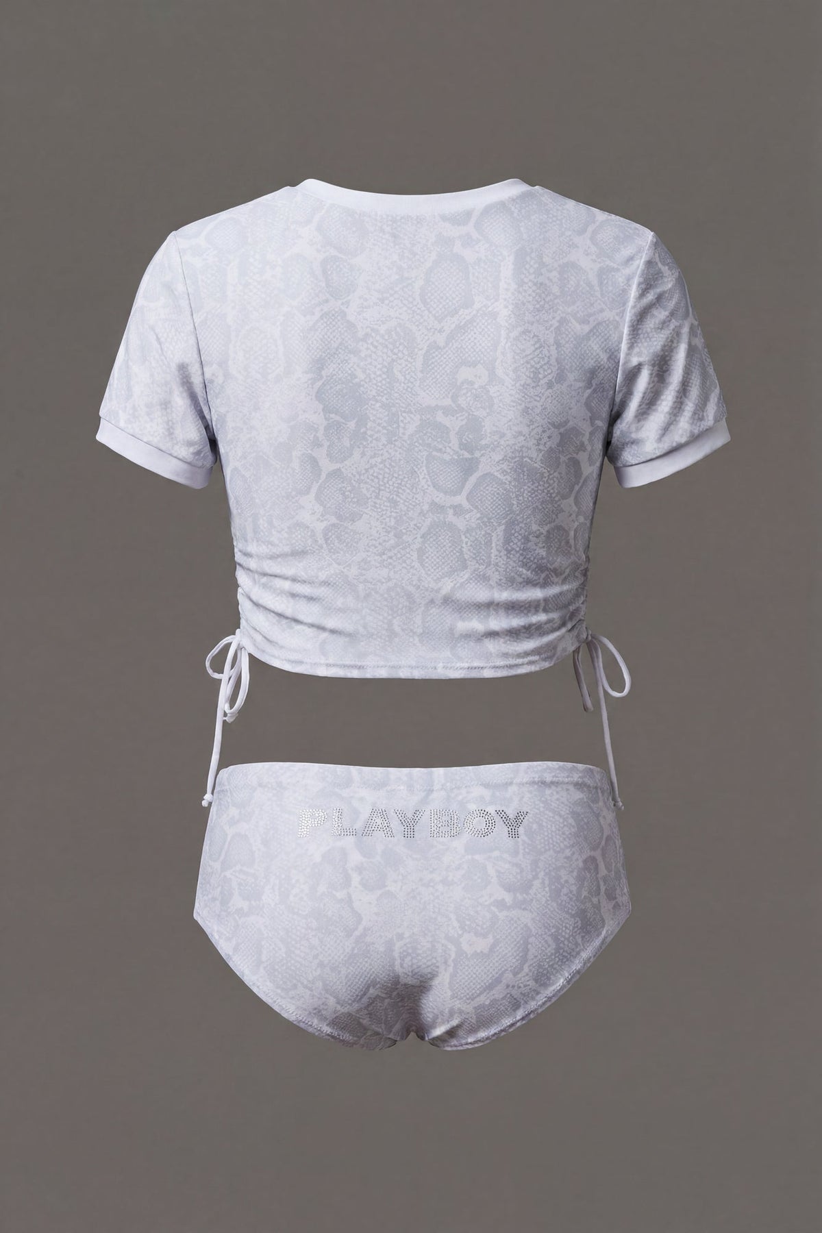 Playboy Rhinestone Ruched Swim Top