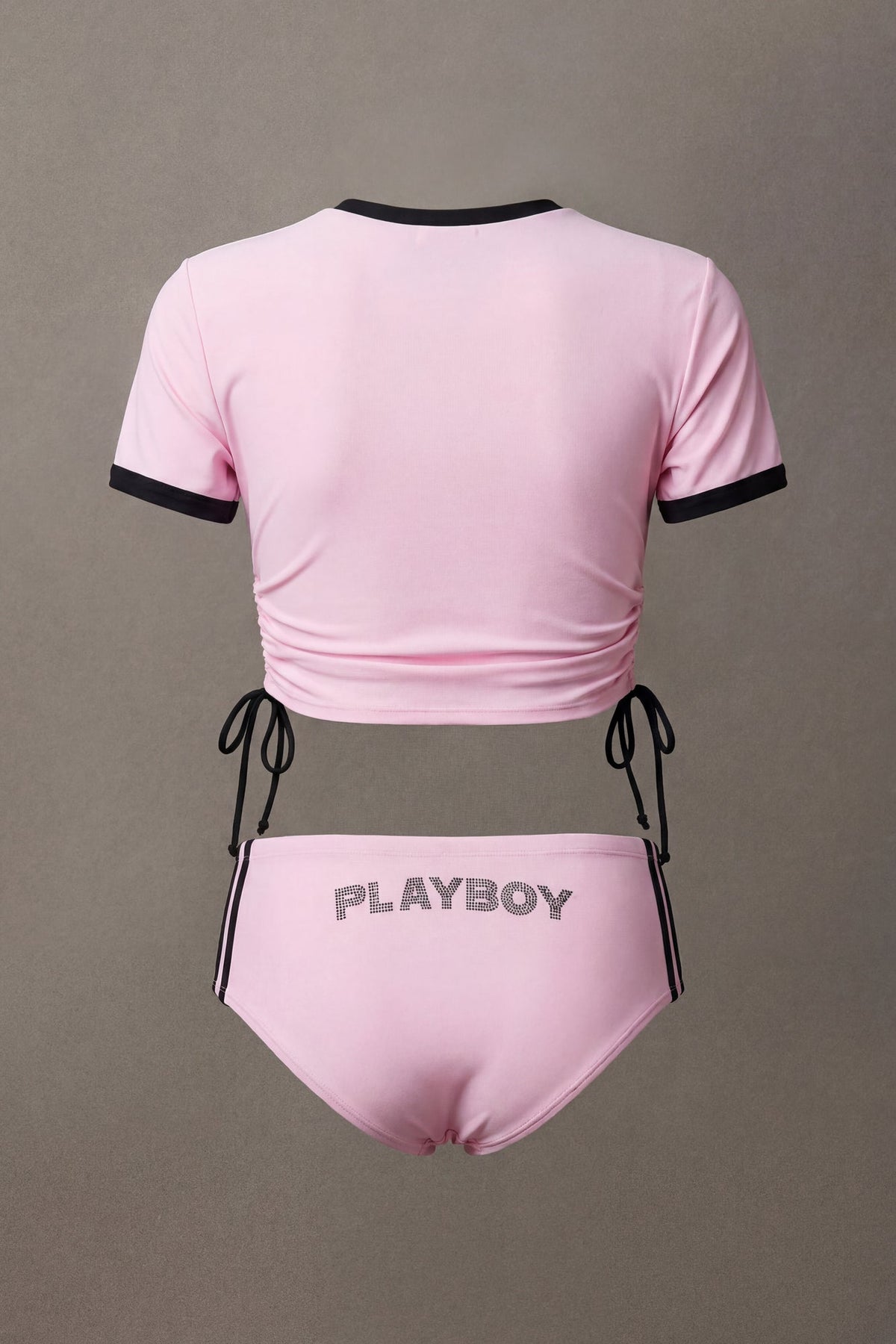 Playboy Rhinestone Ruched Swim Top