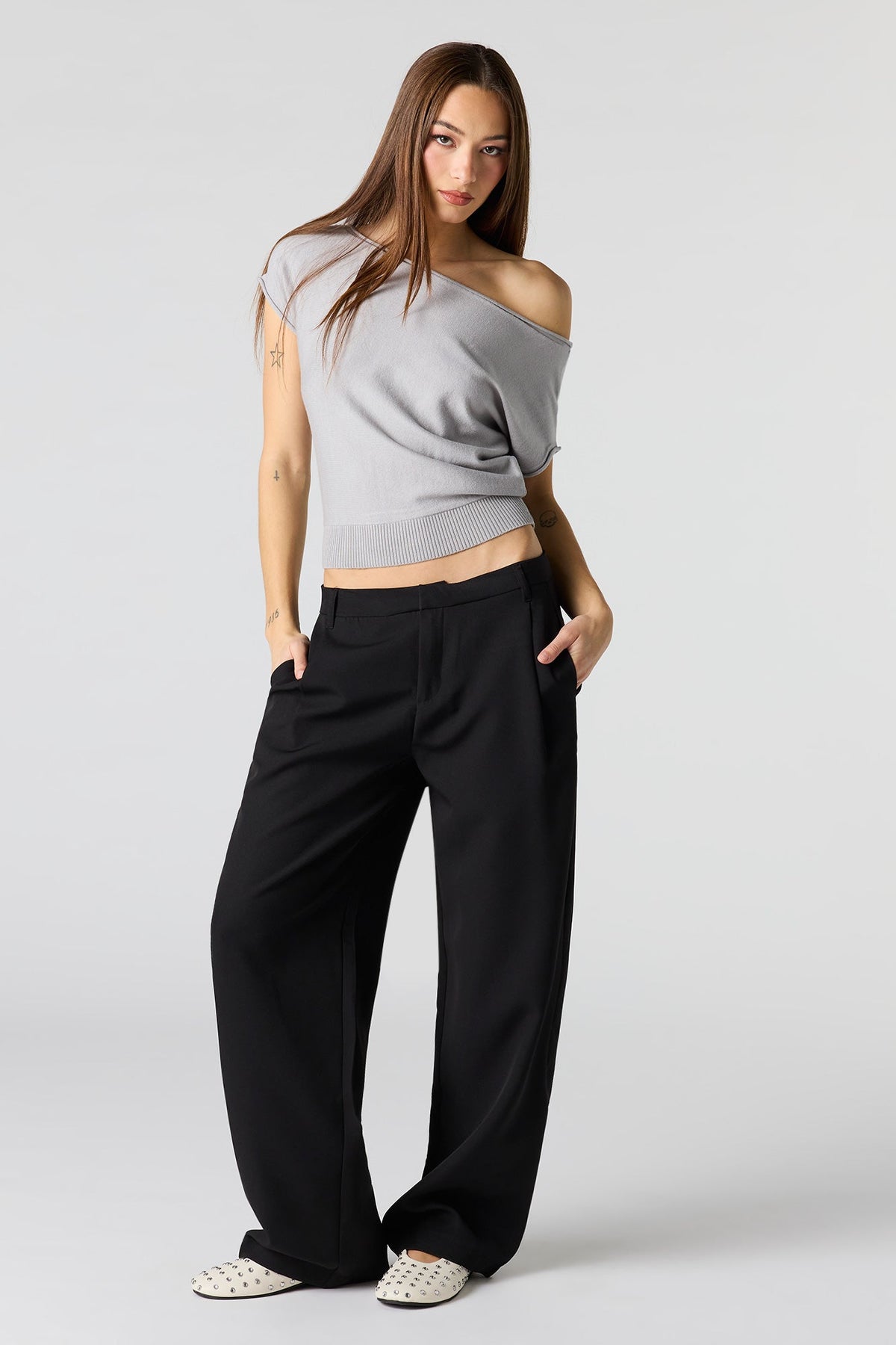 Dolman Short Sleeve Knit Top