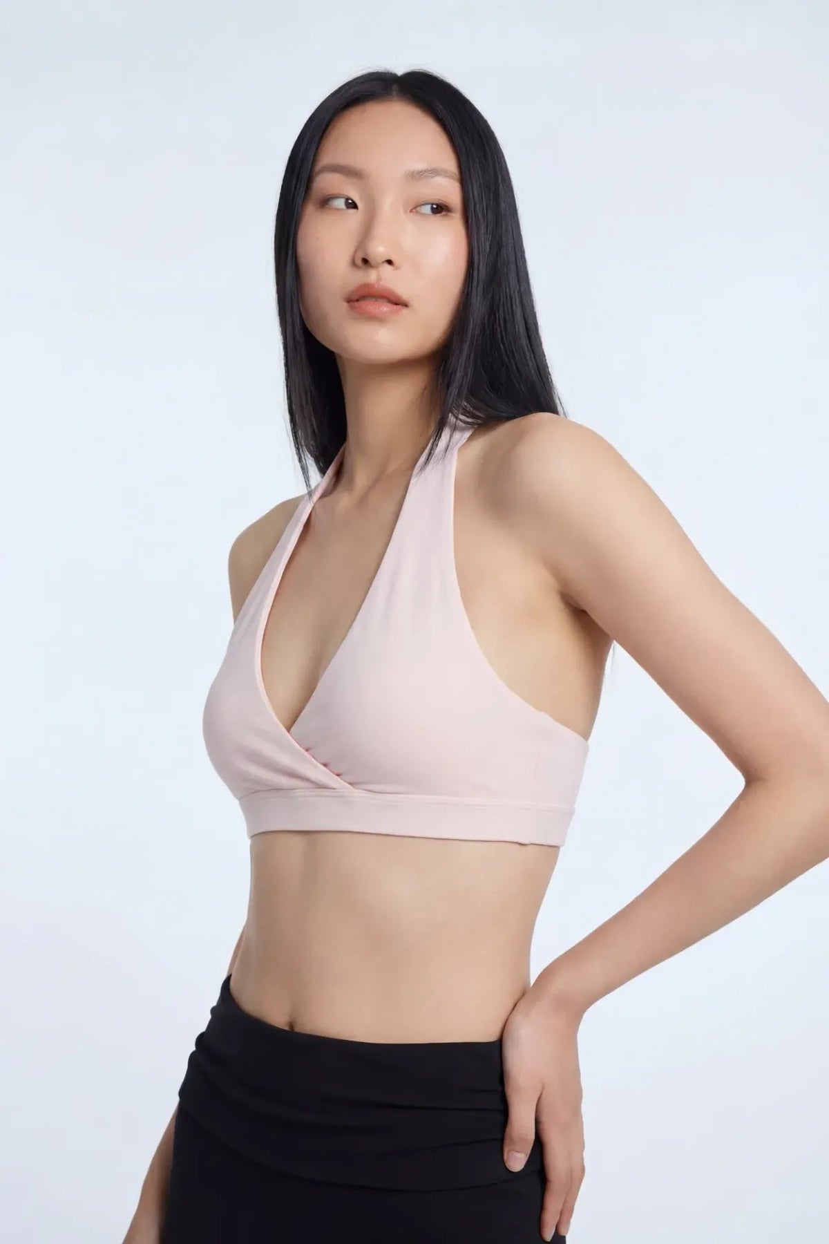 Active High Density Surplice Halter Bra