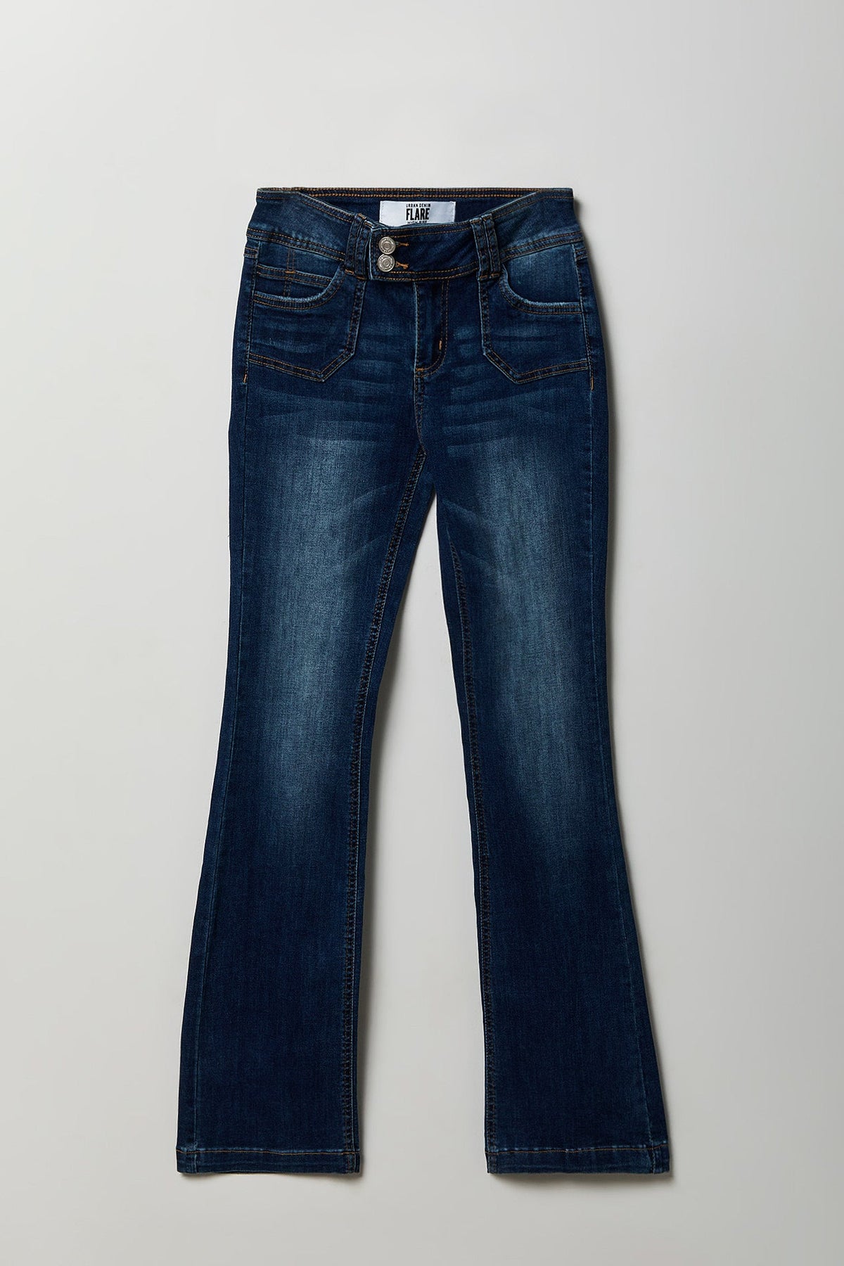 Stretch Low Rise Rhinestone Embroidered Flare Jean