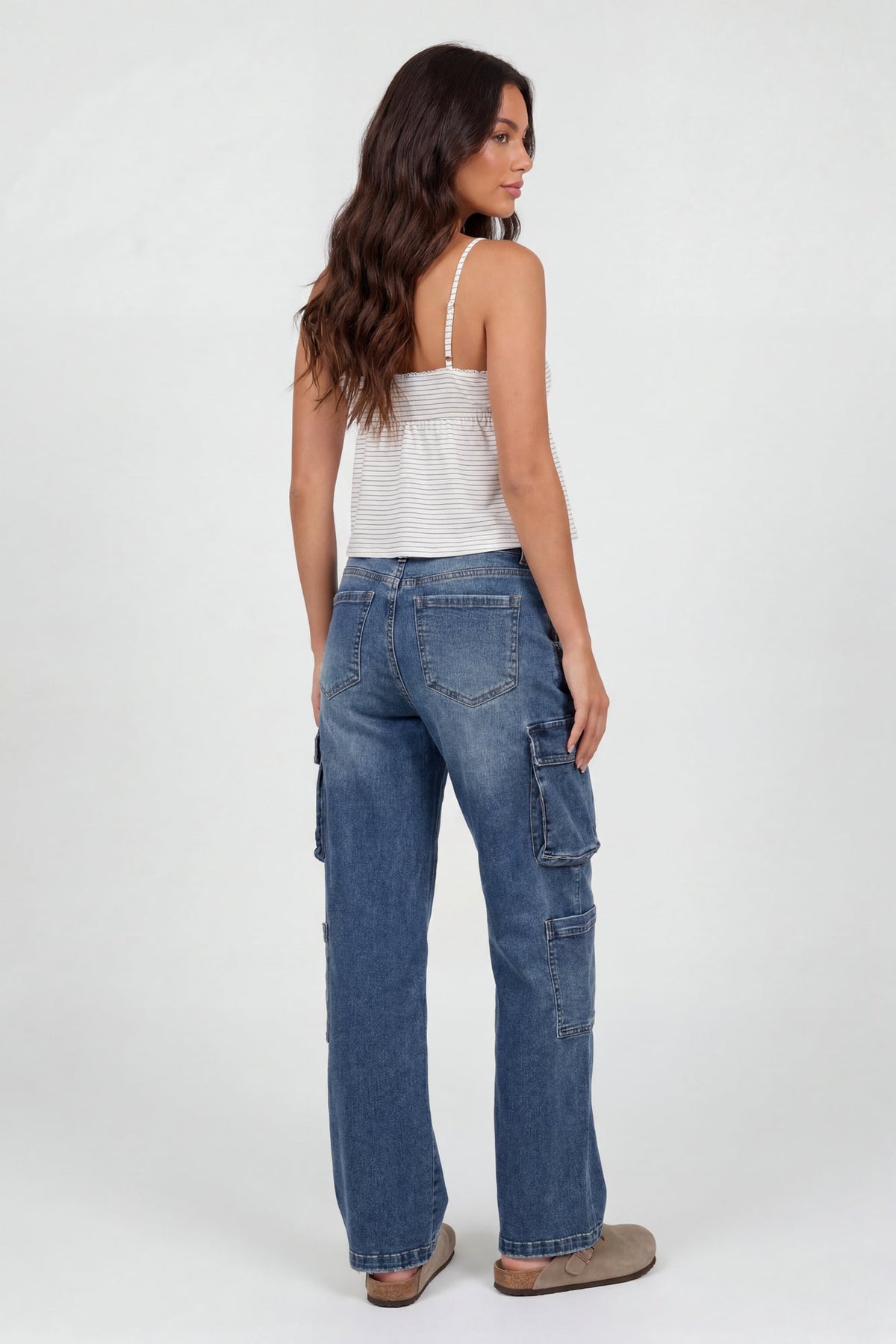 Stretch Low Rise Cargo Jean