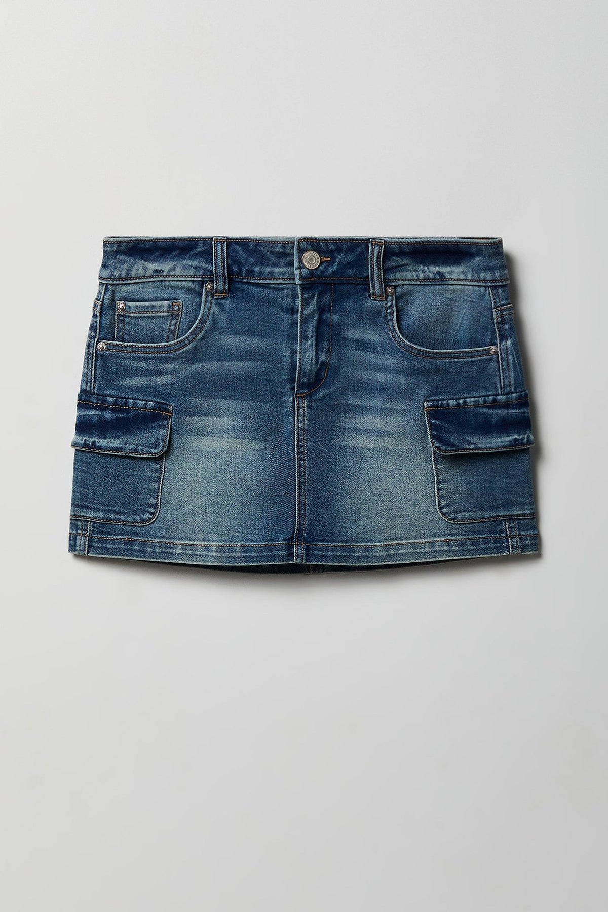 Denim Mini Cargo Skort