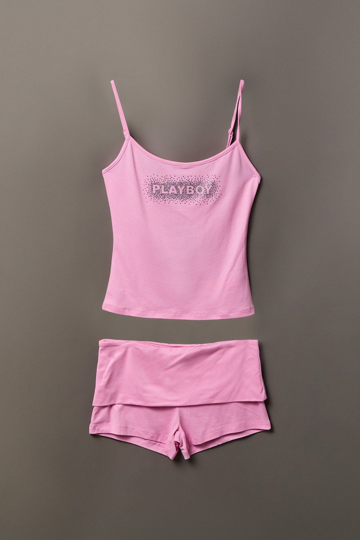 Playboy Rhinestone Tank & Foldover Short Set