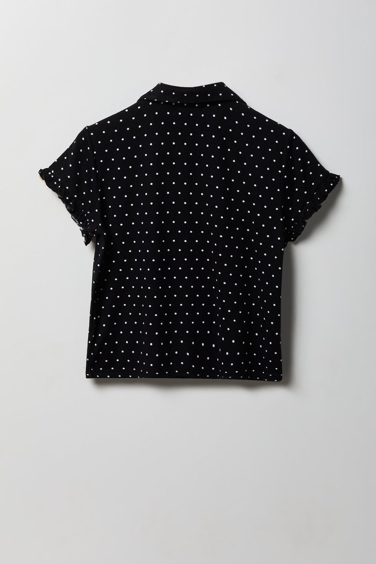 Ruffle Button-Up Top & Short Pajama Set