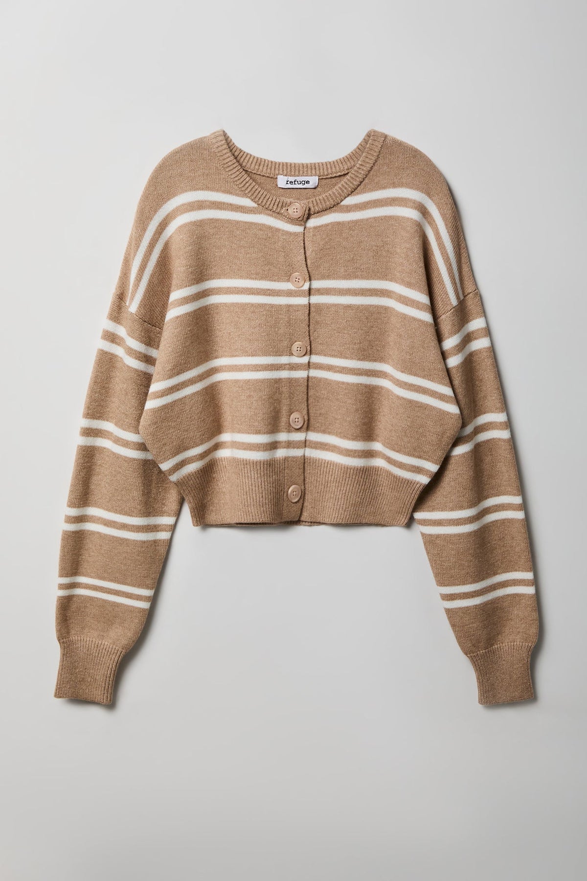 Striped Button-Up Cardigan