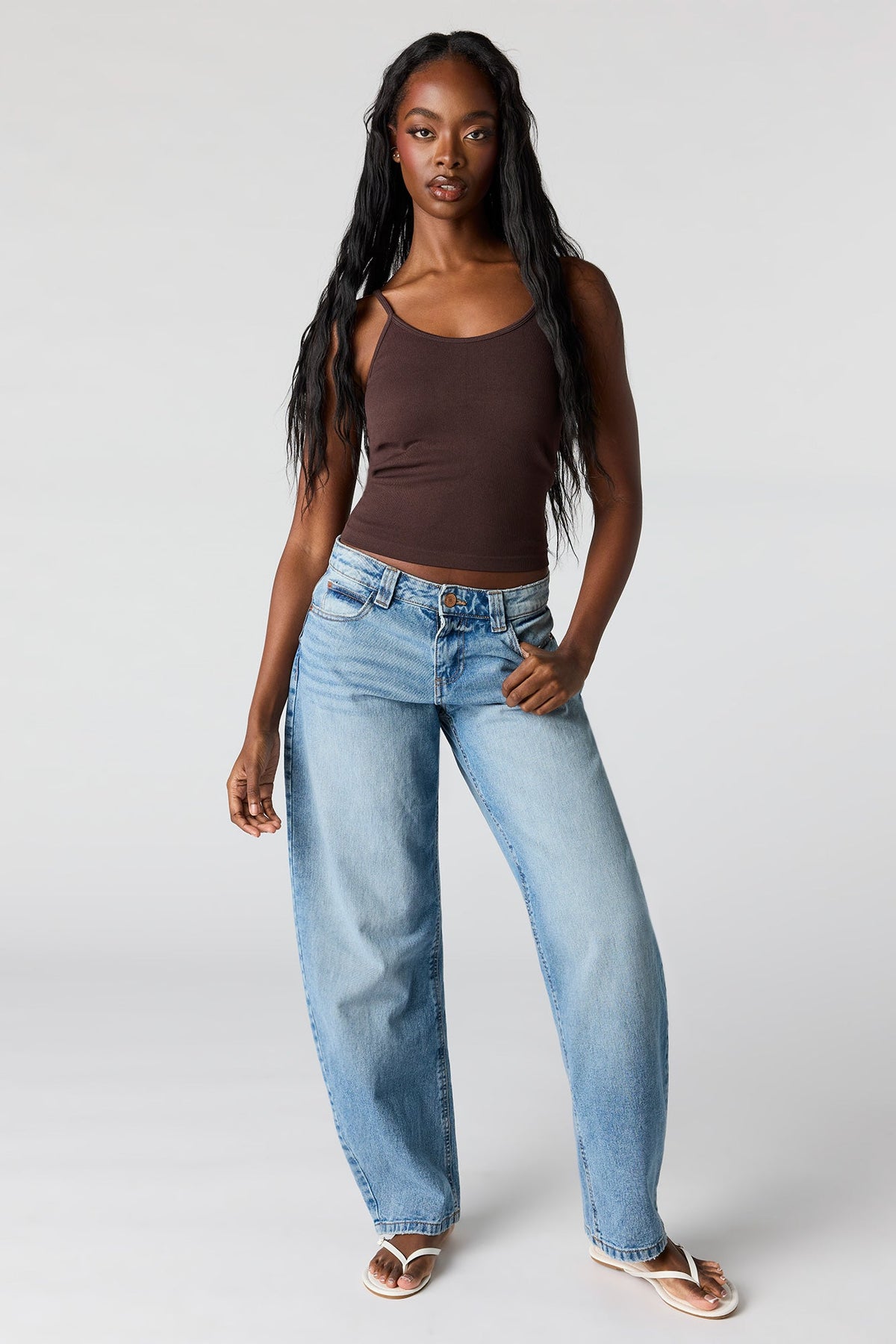 Braless Seamless Ribbed Scoop Neck Tank