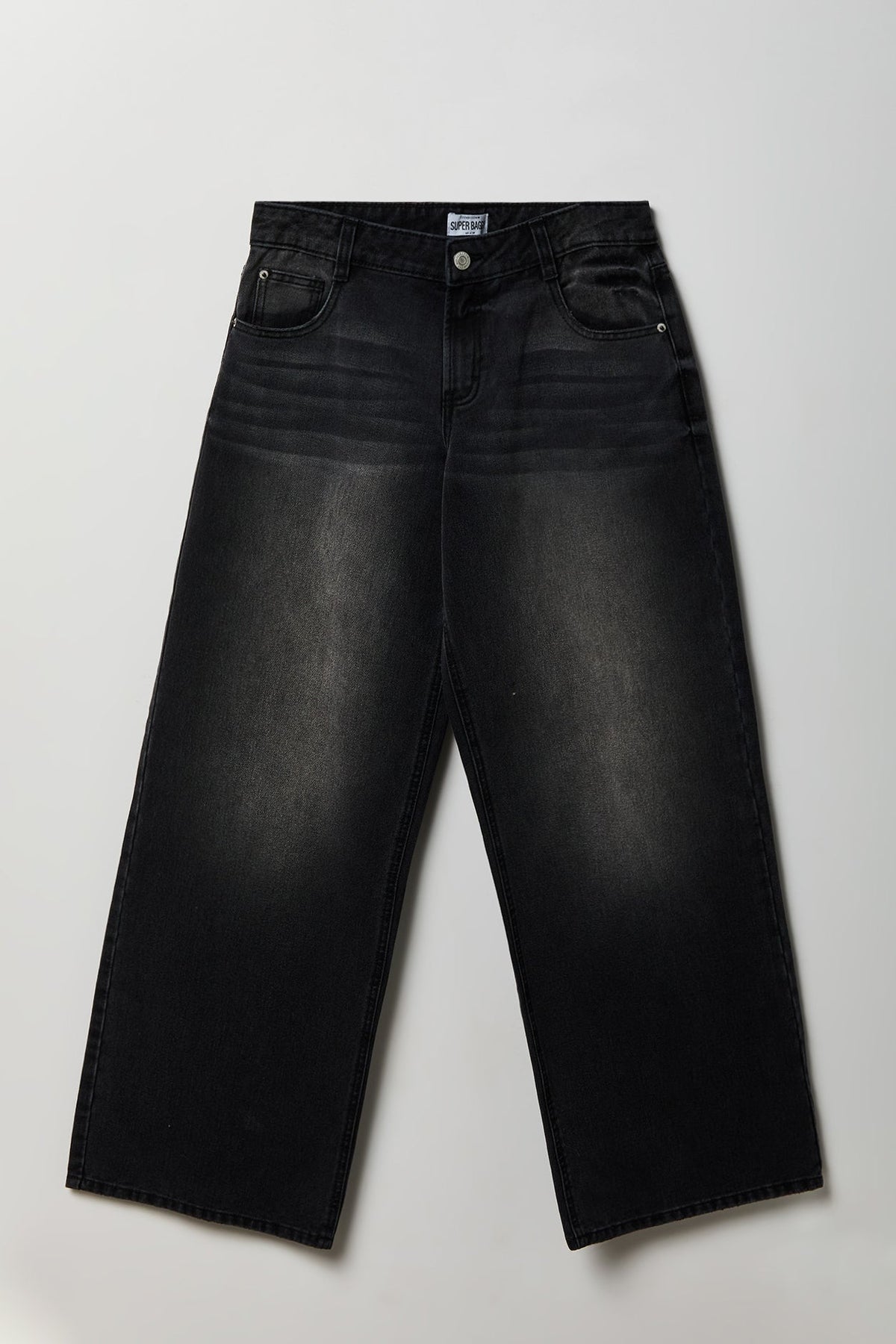 London Low Rise Super Baggy Black Jean